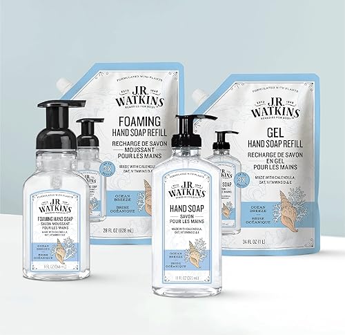 Miniatura 3 de J.R. Watkins Gel Hand Soap Refill, Moisturizing Hand Wash, Alcohol-Free, Cruelty-Free, Ocean Breeze, 34 Fl Oz, 3 Pack
