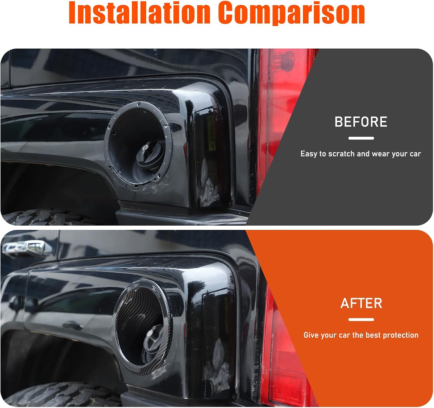 PIUGILH Gas Cap Cover, Fuel Tank Door Hummer H3 2005-2009, ABS Fuel Tank Cap Trim Exterior Accessories (Carbon Fiber Color)