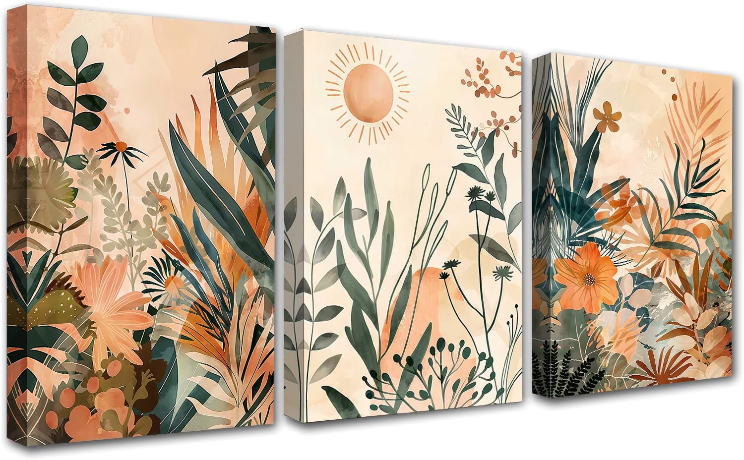 PIGPIGFLY Framed Canvas Wall Art Set of 3 - Gallery Wall Pictures for Living Room & Bedroom, 30x40cm