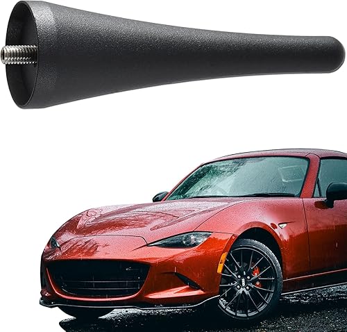 Anina Mástil de antena de 3,8 pulgadas para Mazda Miata 2006-2022 MX5-ND-NC-RF Antena de radio rechoncha de aleación de aluminio