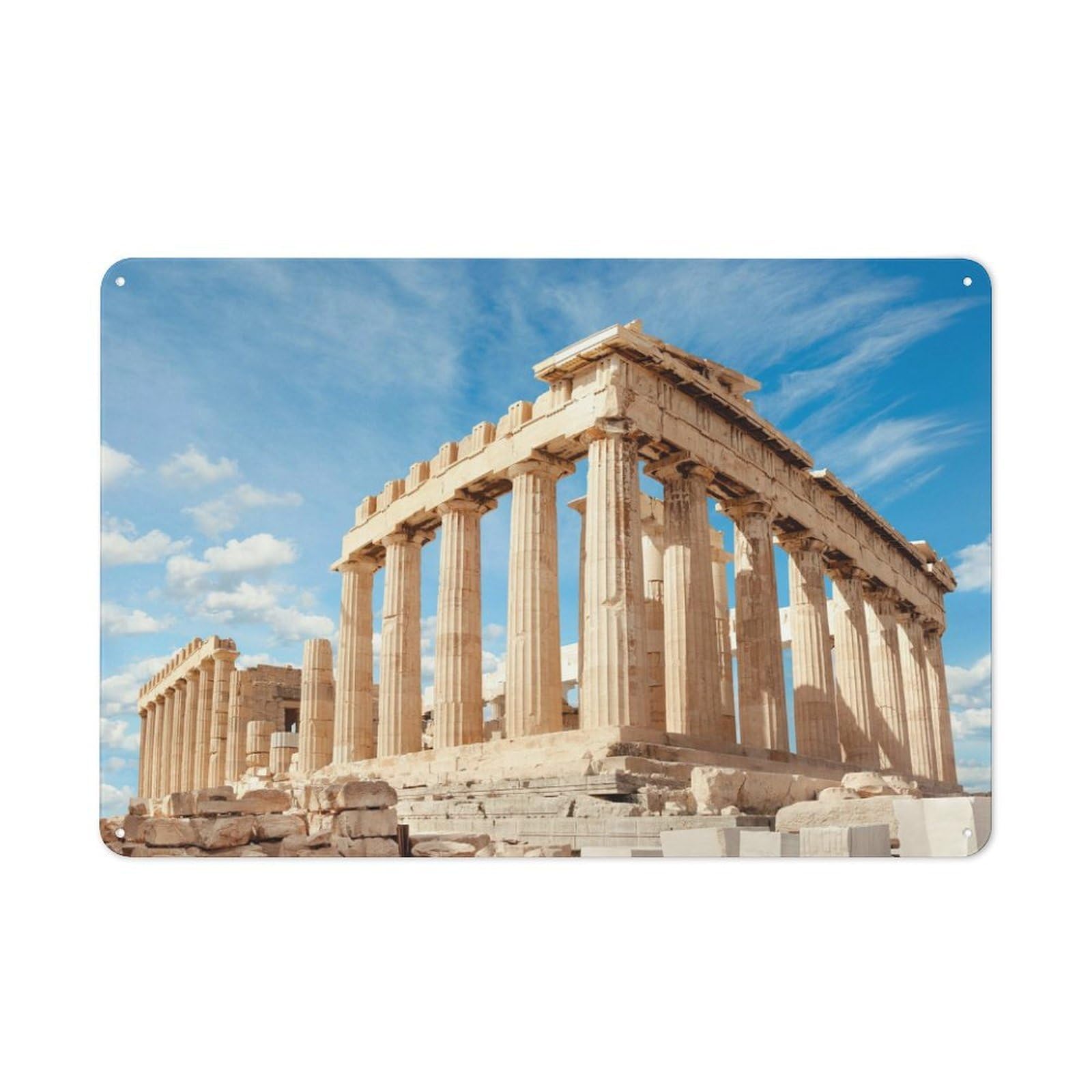 Junmoney Style-22 Athens Greece Acropolis Smart Metal Wall Decor 20X30cm, Office Metal Sign For Office, Study, Studio Or Hallway