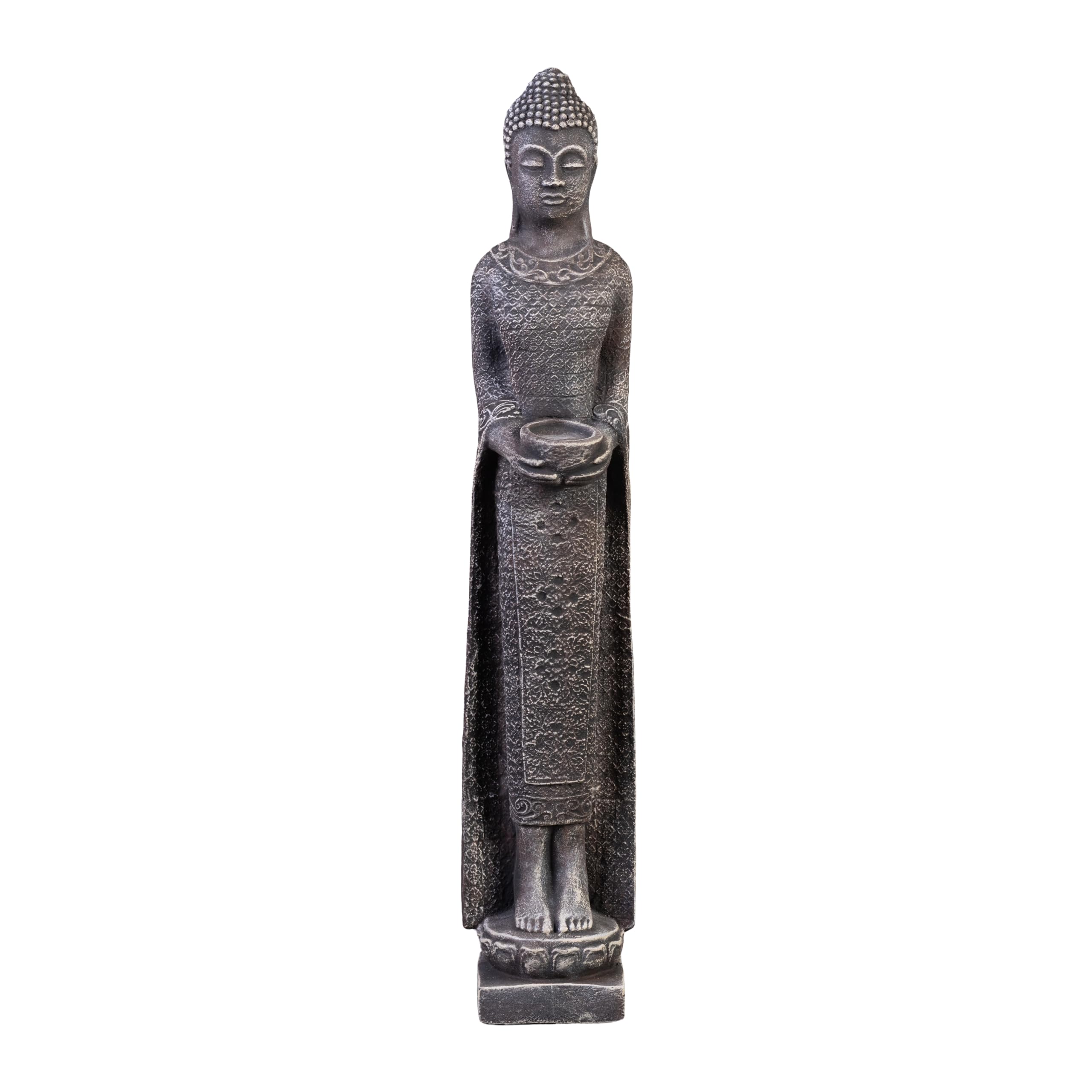 Feng Shui Buddha Stone Figure 66cm 8kg Multicoloured White Concrete Frost Proof
