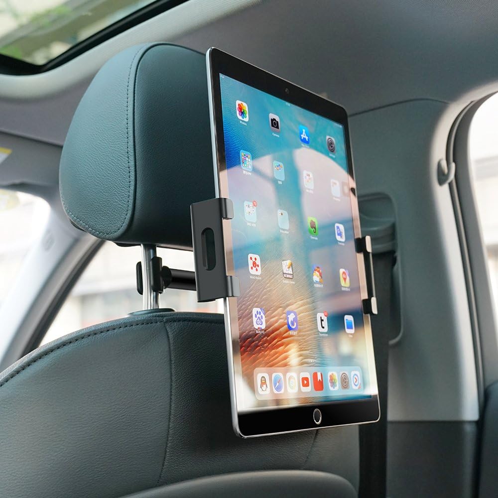 Lamicall Car Tablet Headrest Mount, Tablet Holder: Back Seat Stand Cradle Compatible with New iPad 2018 Pro 9.7, 10.5, 12.9, Air Mini 2 3 4, Accessories, Tab, 4.7~13" Smartphones and Tablets - Black