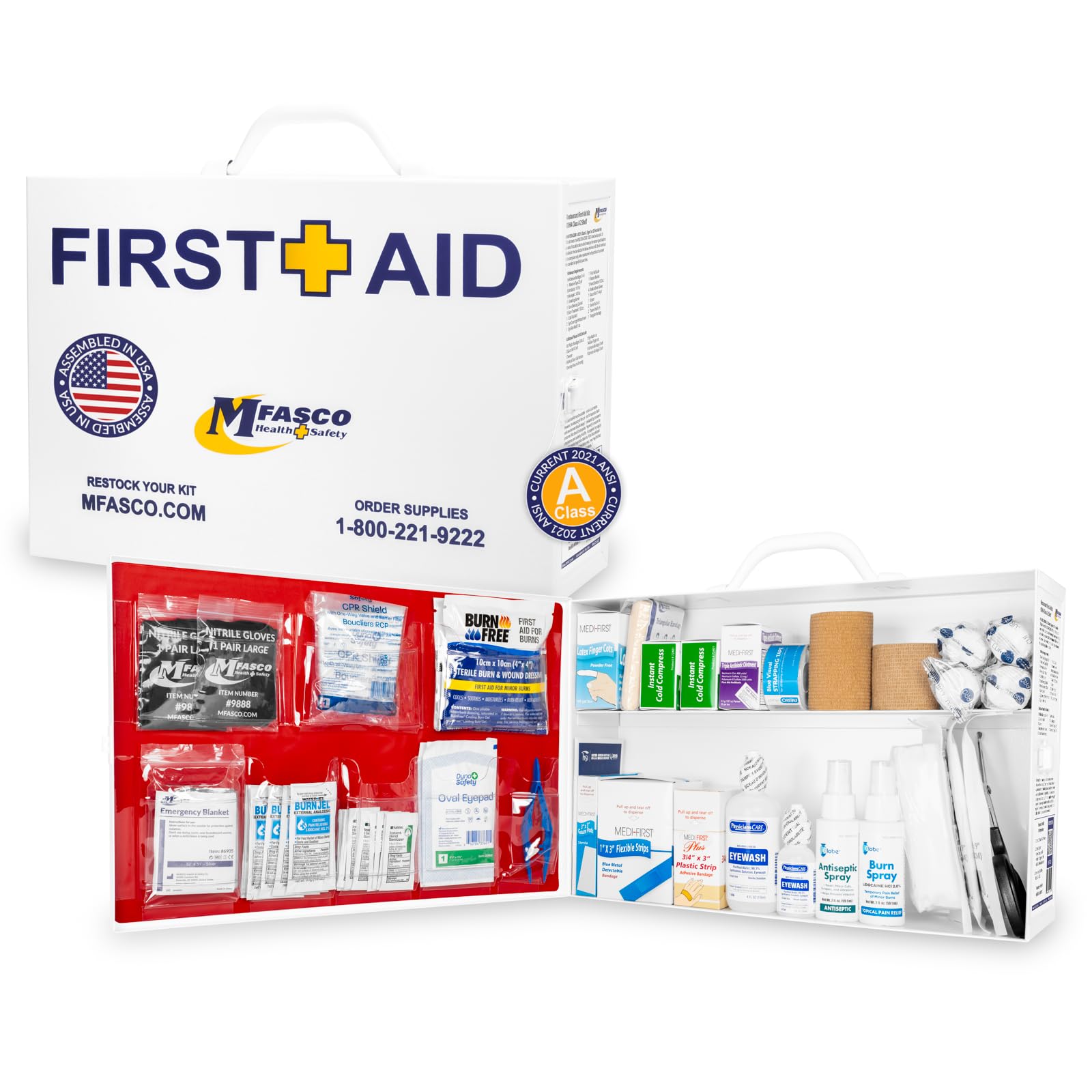 MFASCO Restaurant First Aid Kit 2021 OSHA Class A Portable & Mountable — Amazon image 10