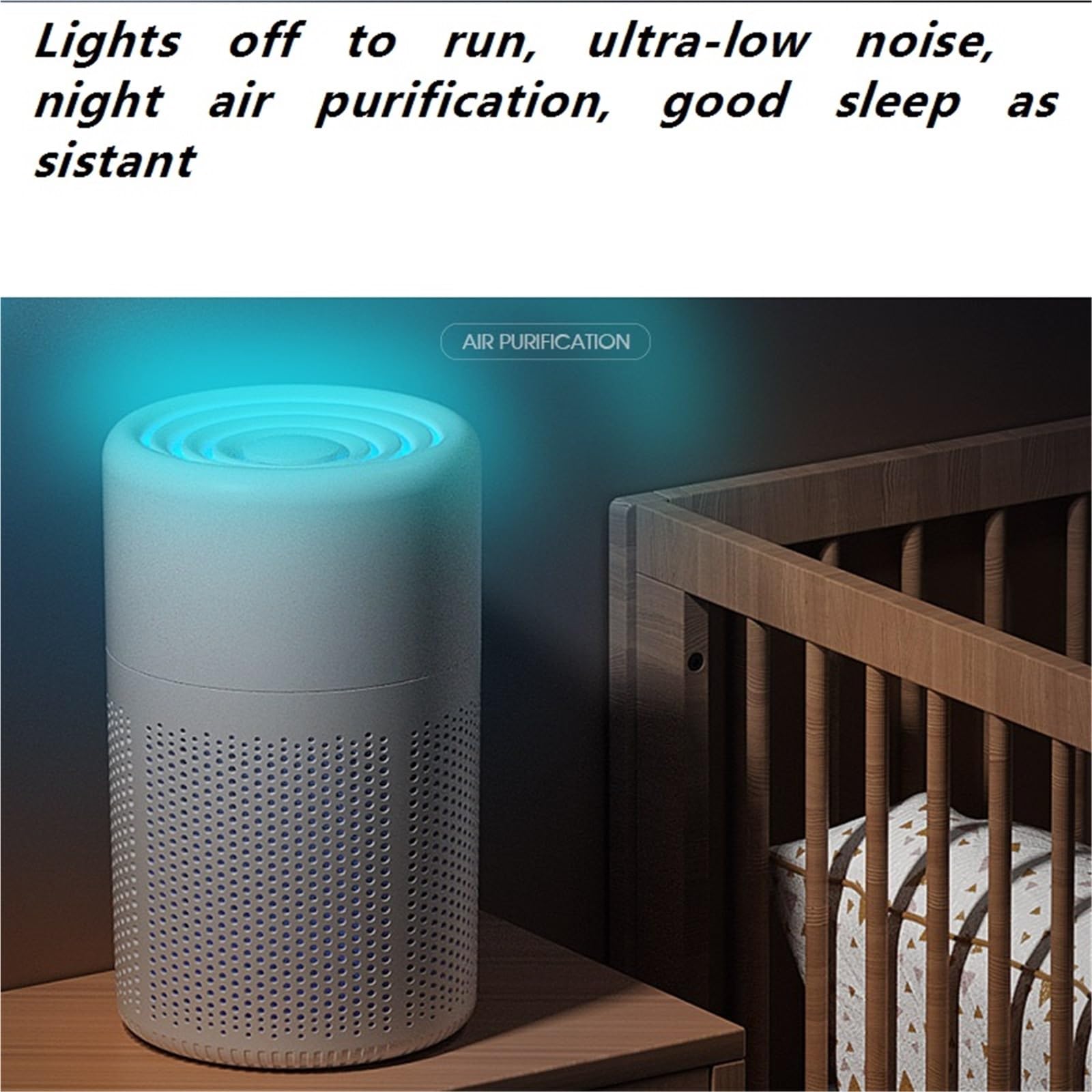 Mini purificatore d'aria, filtro HEPA e carbone attivo per scrivania di casa, rimuove fumo, polvere, polline, odori di peli di animali domestici, alimentato tramite USB, silenzioso, per camera da