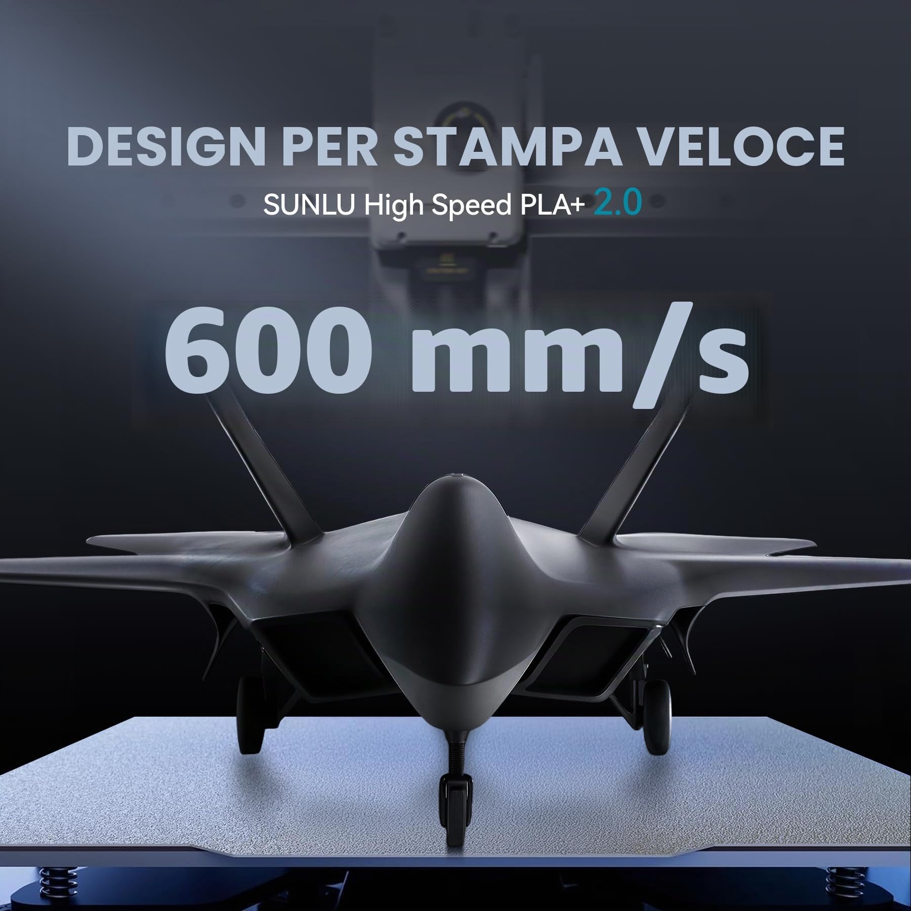 SUNLU 10KG High Speed Filamento PLA+2.0 1.75mm, PLA Plus 2.0 Filamento | ad alta velocità filamento stampante 3D, elevata tenacità, Nero+Bianco+Grigio+Blu+Rosso+Giallo+Verde+Rosa+Oliva+Arancione