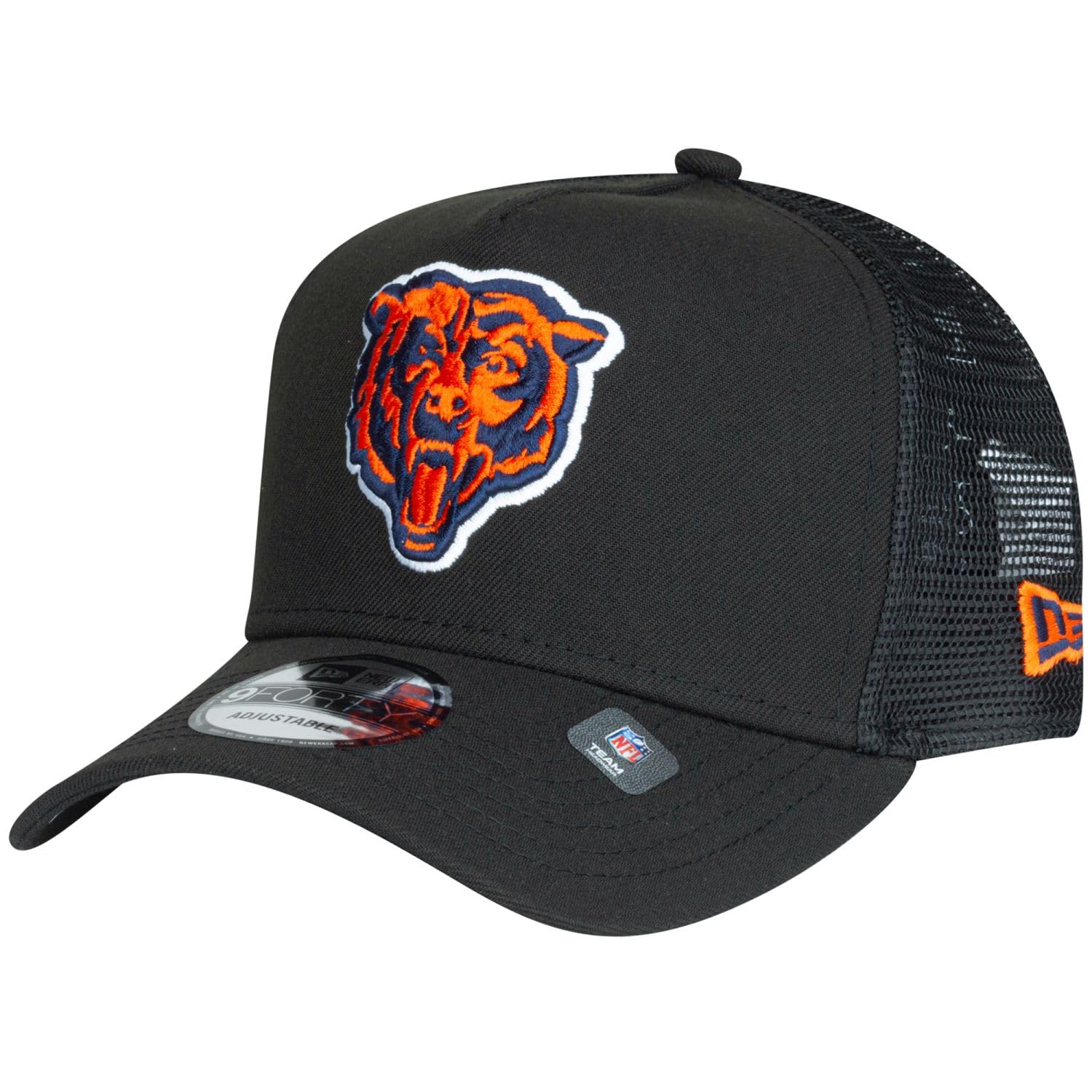 New Era Unisex Black Snapback Mesh Trucker Cap - Chicago Bears Head - One Size