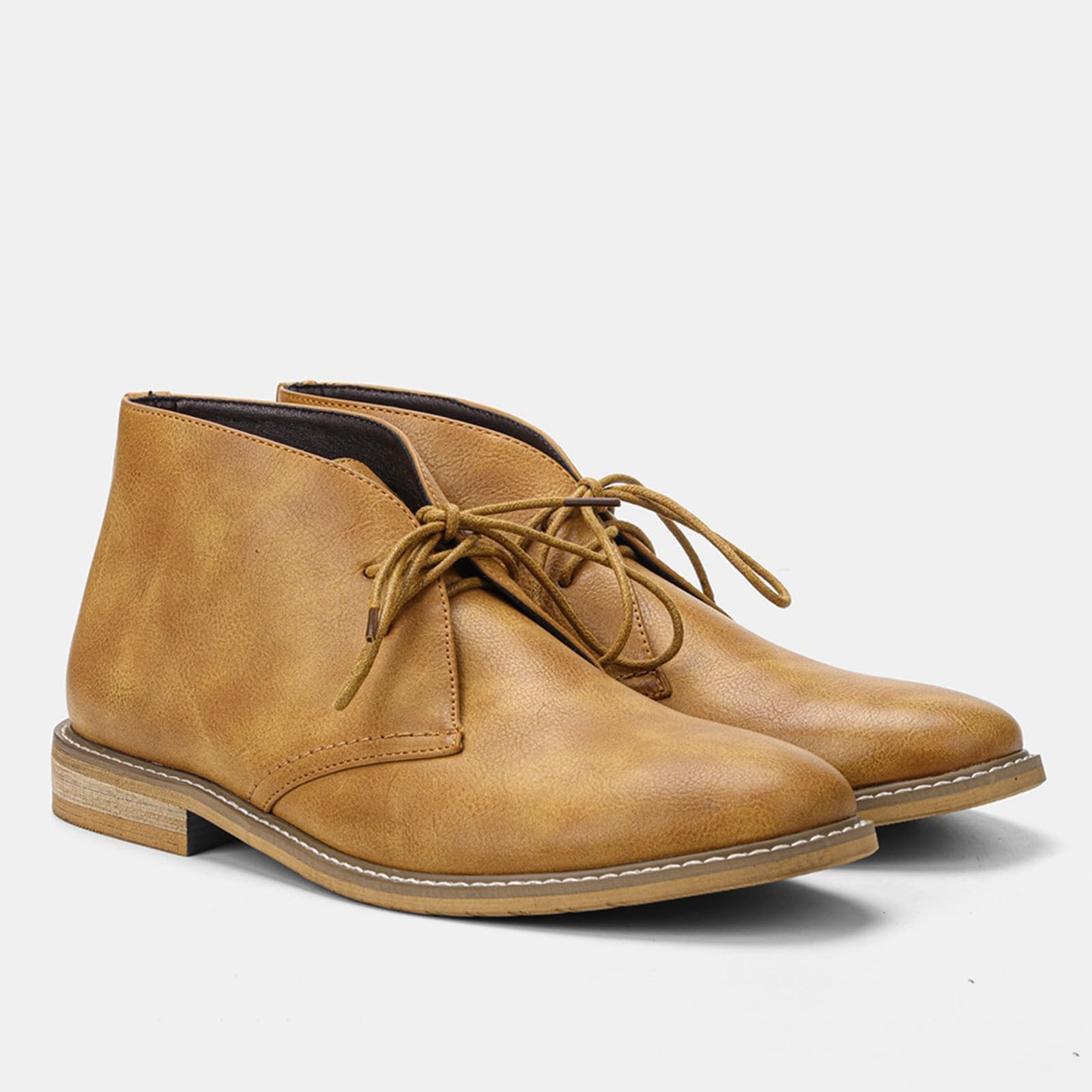 Botas de Cuero Vintage para Hombres Zapatos Tradicionales clásicos con Desgaste Deportivas Hombre Eco Zapatillas Vestir