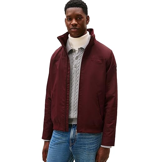 Tommy Hilfiger Jaqueta bomber regata masculina leve e impermeável