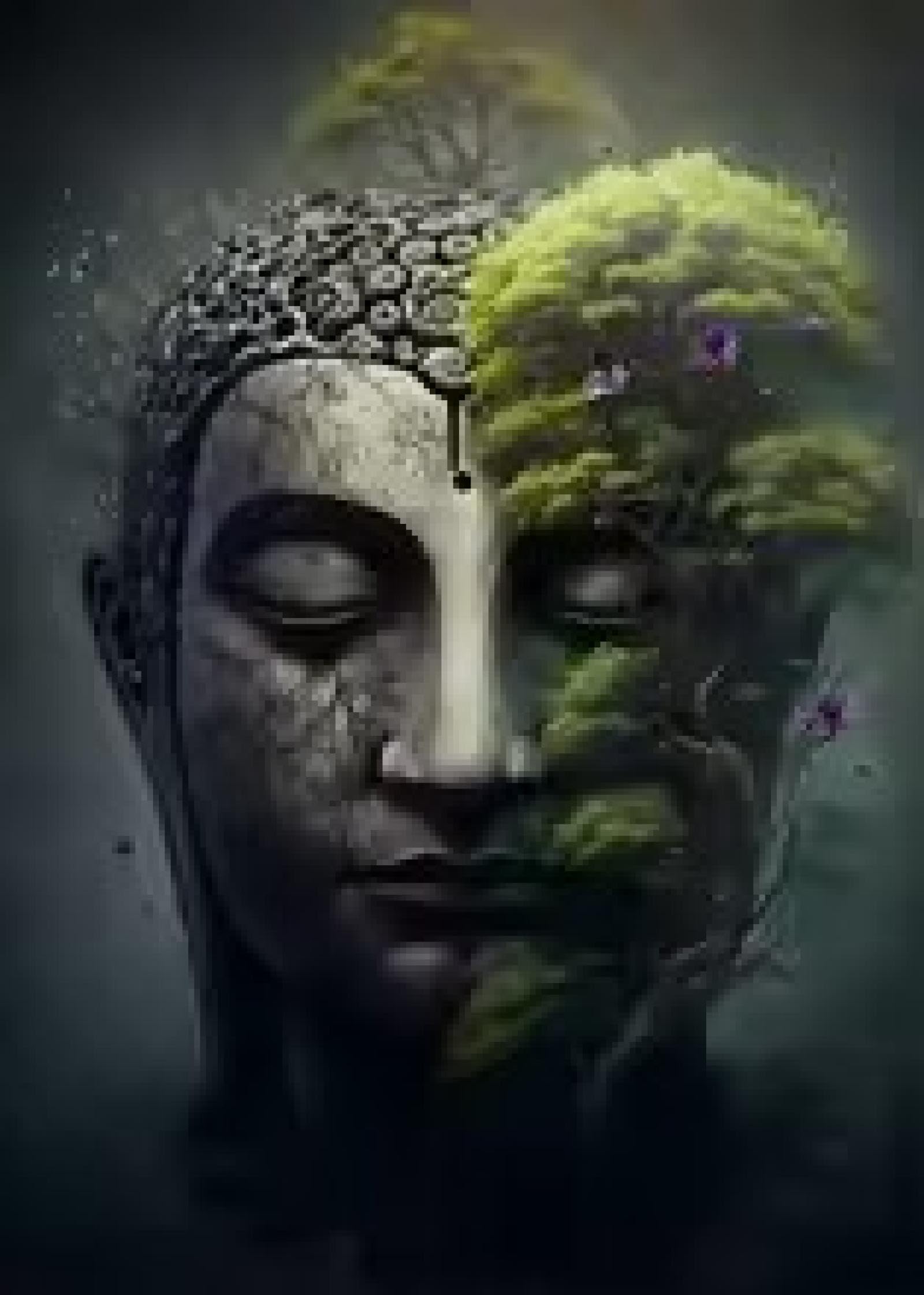 XBTYKPB Póster e impresiones de Buda en la naturaleza para decoración de sala de estar, estatua budista y paisaje, lienzo, arte de pared, 60 x 110 cm, 2 marcos interiores