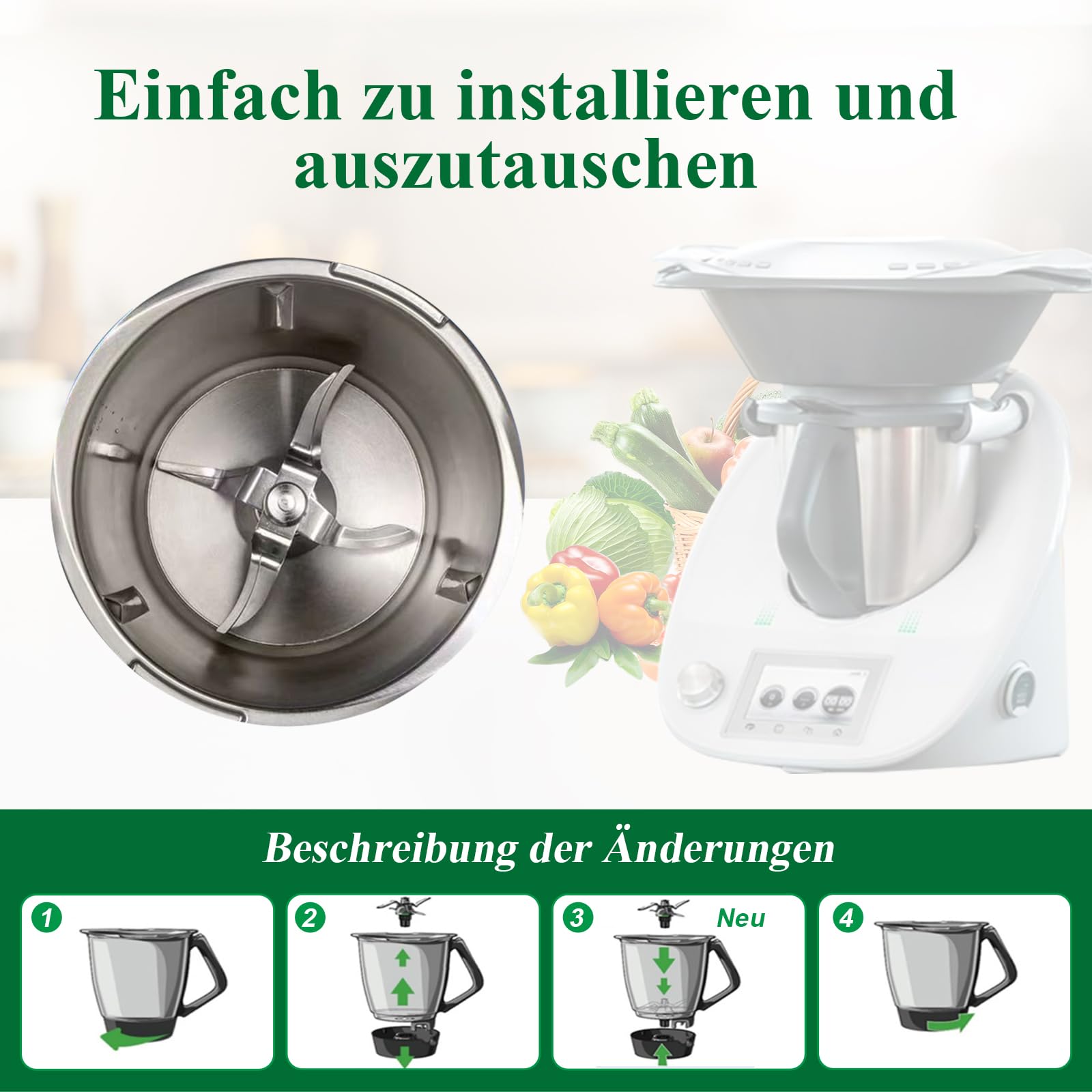Set lame in acciaio inossidabile SUS420 per Vorwerk Therмоmix Bimby TM5 TM6 TM7 Accessori Therмоmix Cucina Processore TM5 TM6 TM7 Coltelli di ricambio Accessori Vorwerk Therмоmix