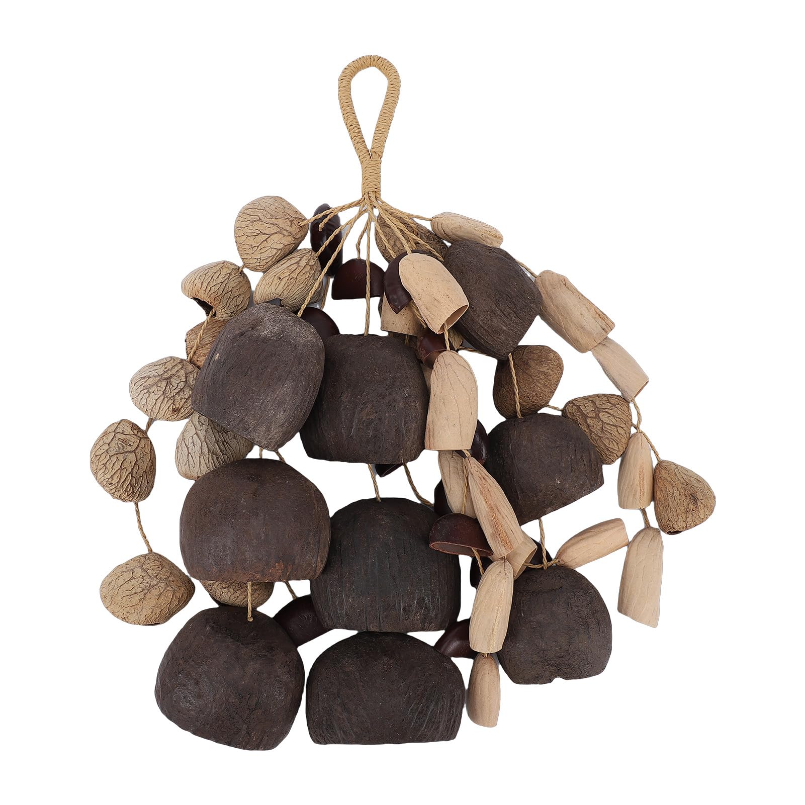 Handgemachtes Naturschalen Windspiel Zusammengesetzt von 54 Naturschalen Yoga Meditationsinstrument 4 Muscheltypen Muschelrassel Innen- und Außen Dekor für Klangentspannung