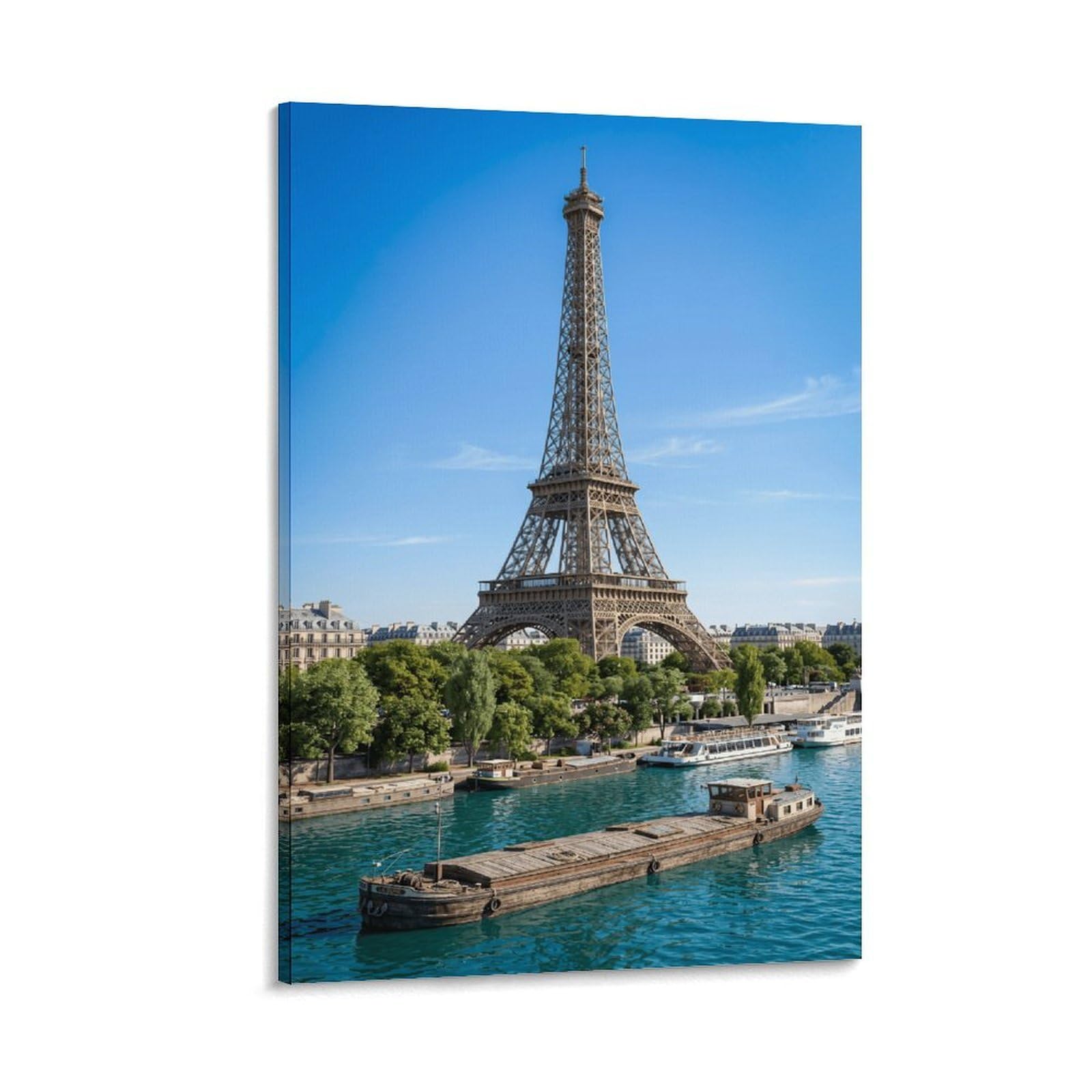 Eiffel Tower Paris Poster Artwork Canvas Prints Picture Modern Canvas Wall Art Picture Wall Hanging for Bedroom Living Room Decor 08x12inch(20x30cm)