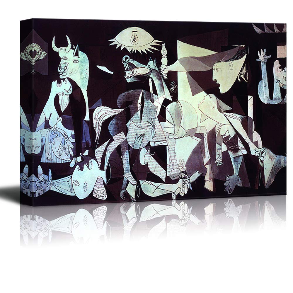 wall26 - Canvas Wall Art - Guernica by Picasso - Modern Home Art Stretched and Framed Ready to Hang - 32x48 inches