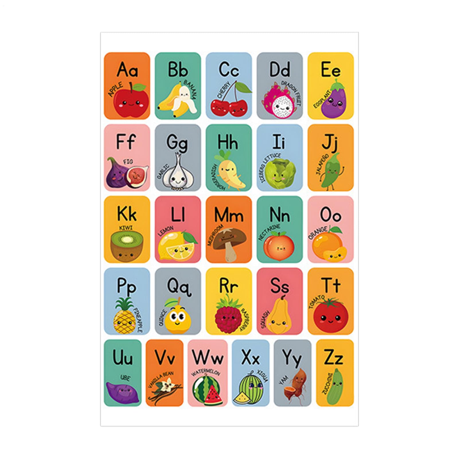 Alphabet Poster For Toddler Auto-Adhesive Alphabet Poster Educational Wall Decal Classroom Posters 26 Letters Waterproof Classroom Nursery Decor For Kids Early Learning Teachers Parents