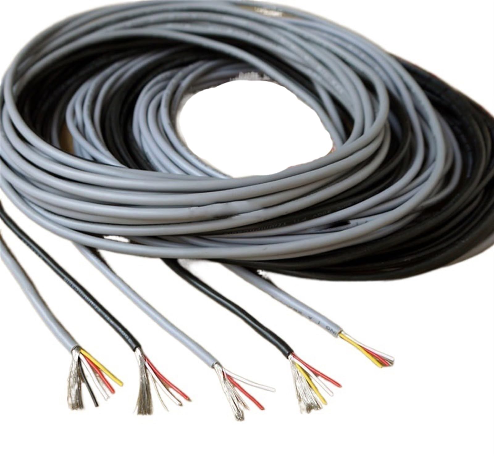 cavo schermato, Cavo for cuffie UL2547 di segnale 5 metri 22-28 AWG(Black 4 Cores,22AWG)