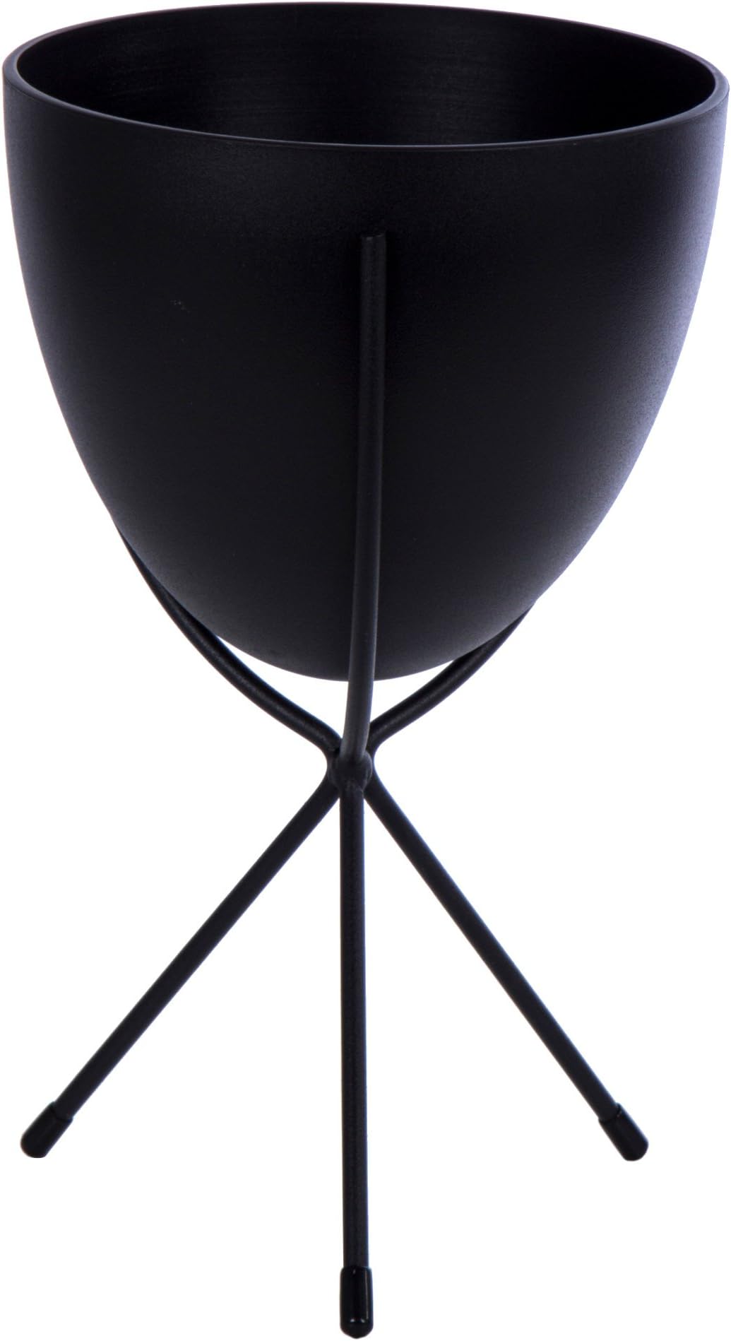 Classic & Timeless Minimalist Bullet Planter with Stand, 6.75 x 10.5 inches, Black