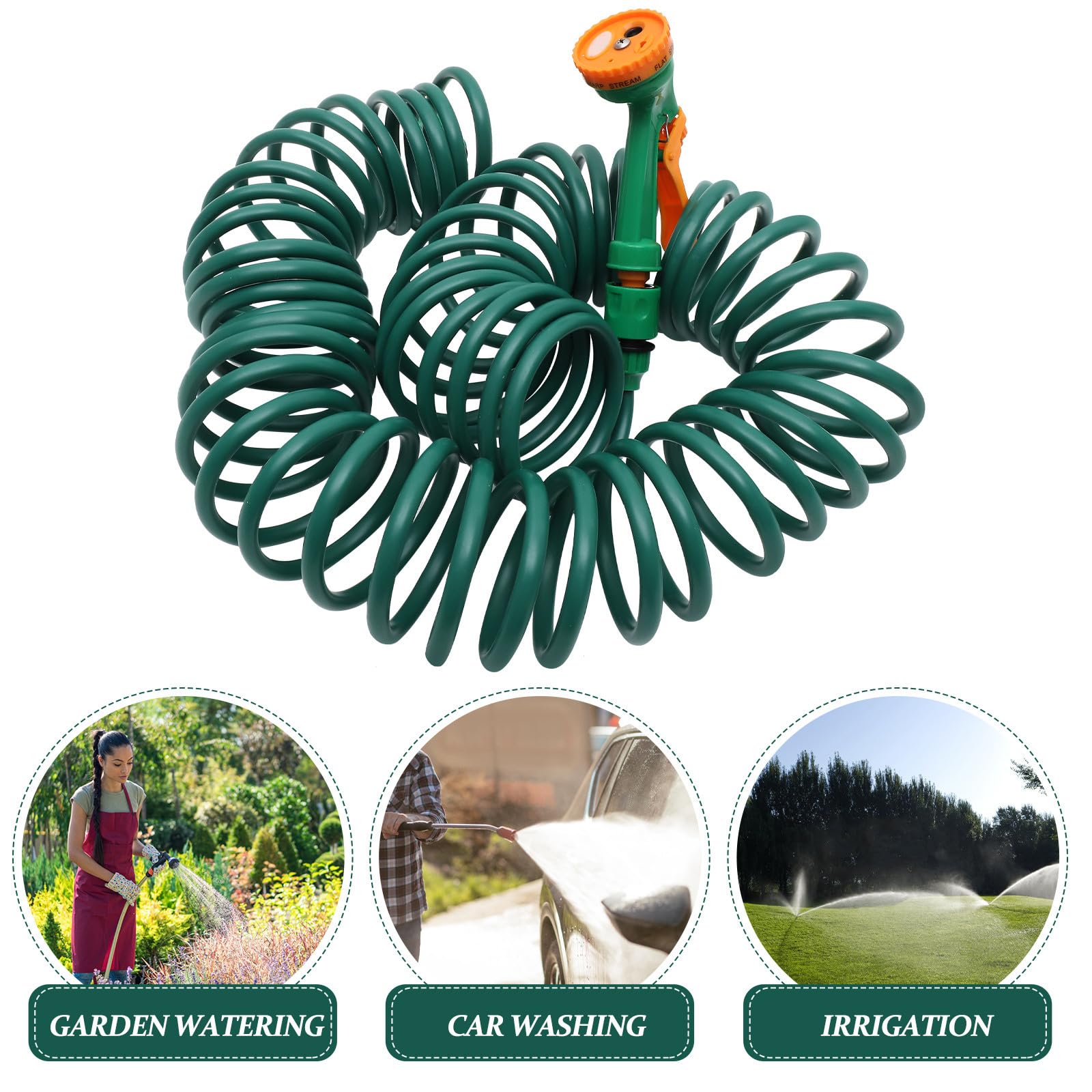 Veemoon Tubo da Giardino Retrattile 10 M Tubo Flessibile da Giardinaggio Autoavvolgente in Materiale Resistente per Irrigazione Esterni Pulizia Auto e Innaffiatura Fiori Colore Casuale