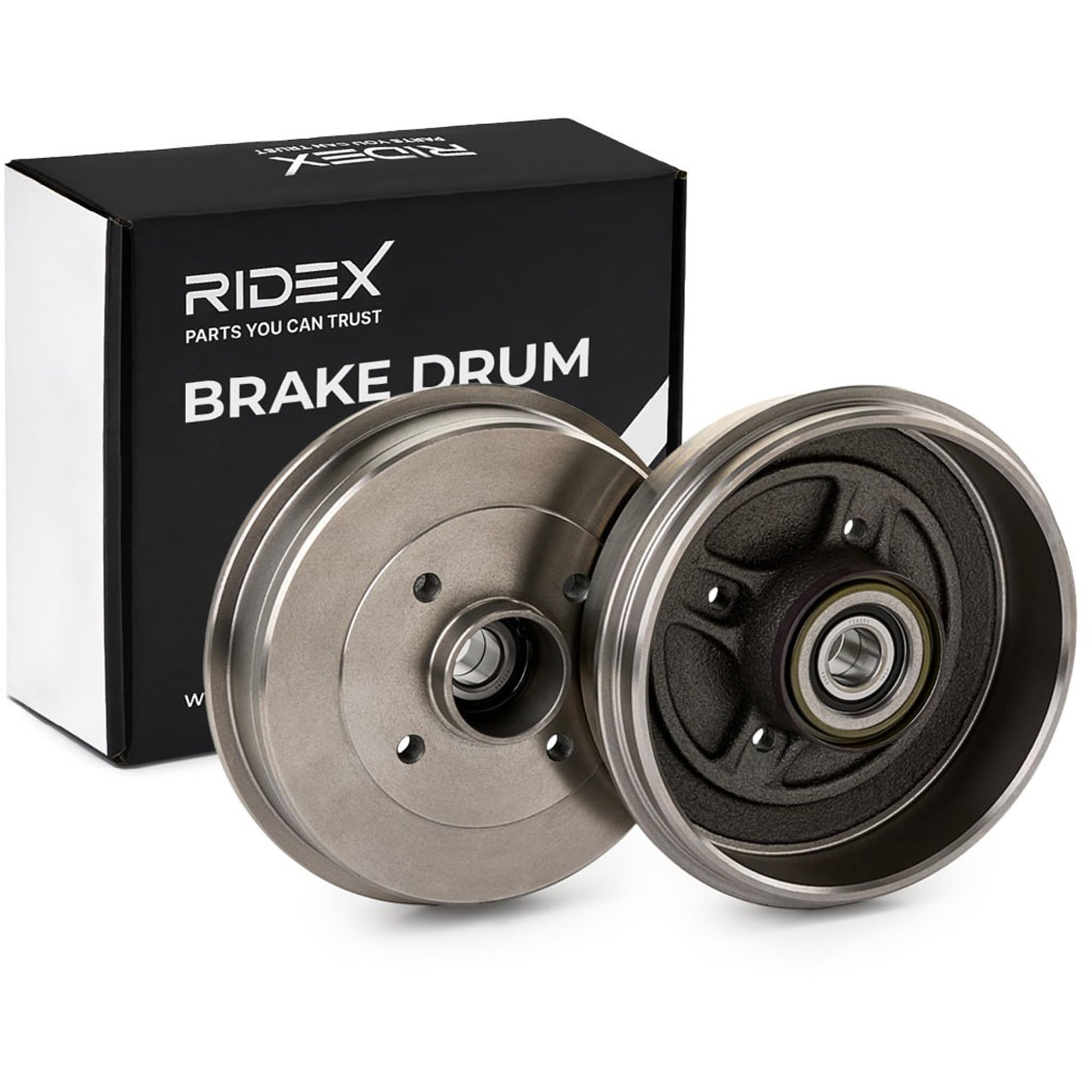 RIDEX 2x Tambour de frein Ø203,3mm, Arrière Compatible avec RENAULT Clio 2 3/5 portes BB, CB, BB0/1/2, CB0/1/2 8200290352 432004255R 432024763R