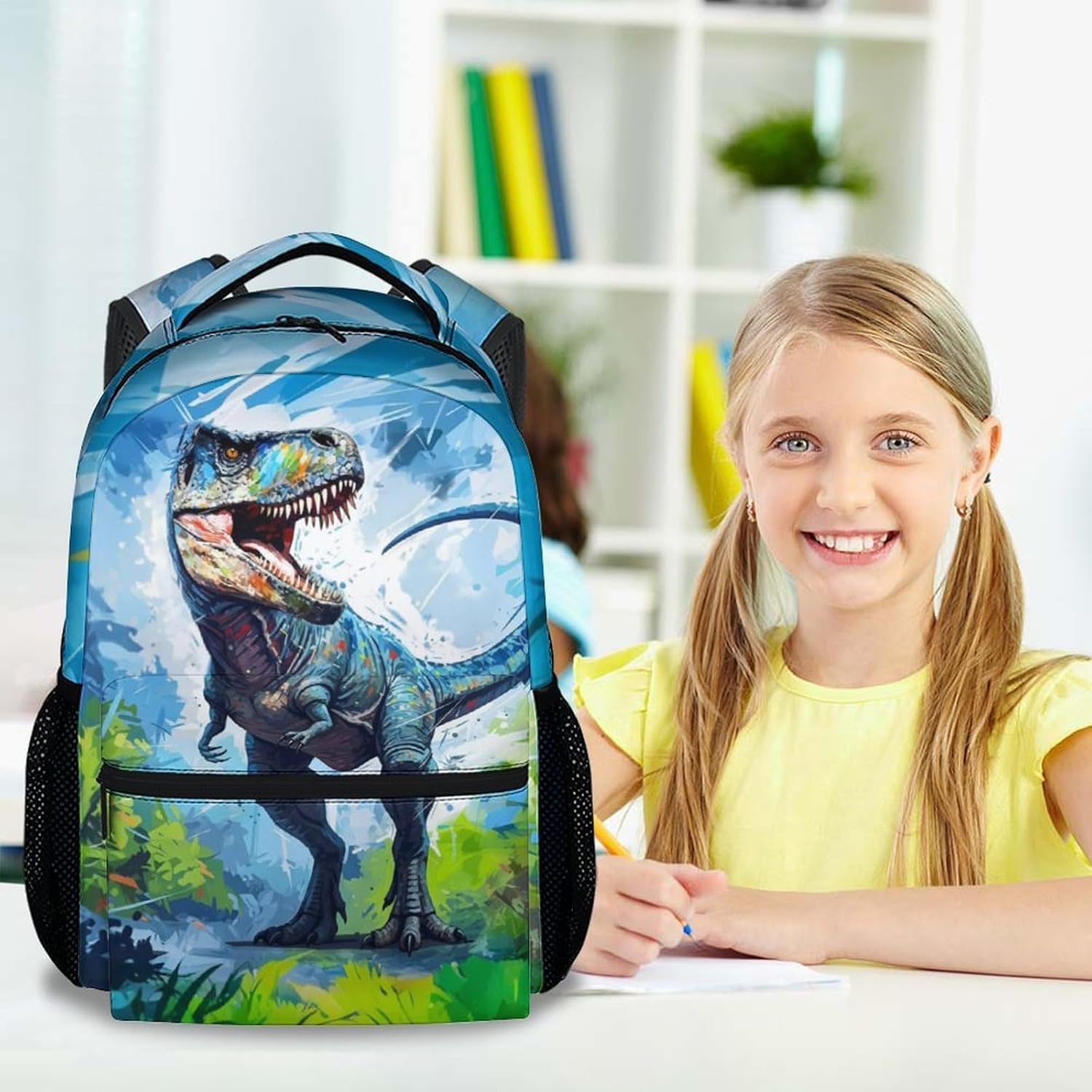 Dinosaur Backpack for Kids - 17 Inch Toddler Boys Dino Backpack for Kindergarten, Teens Lightweight Bookbag for School