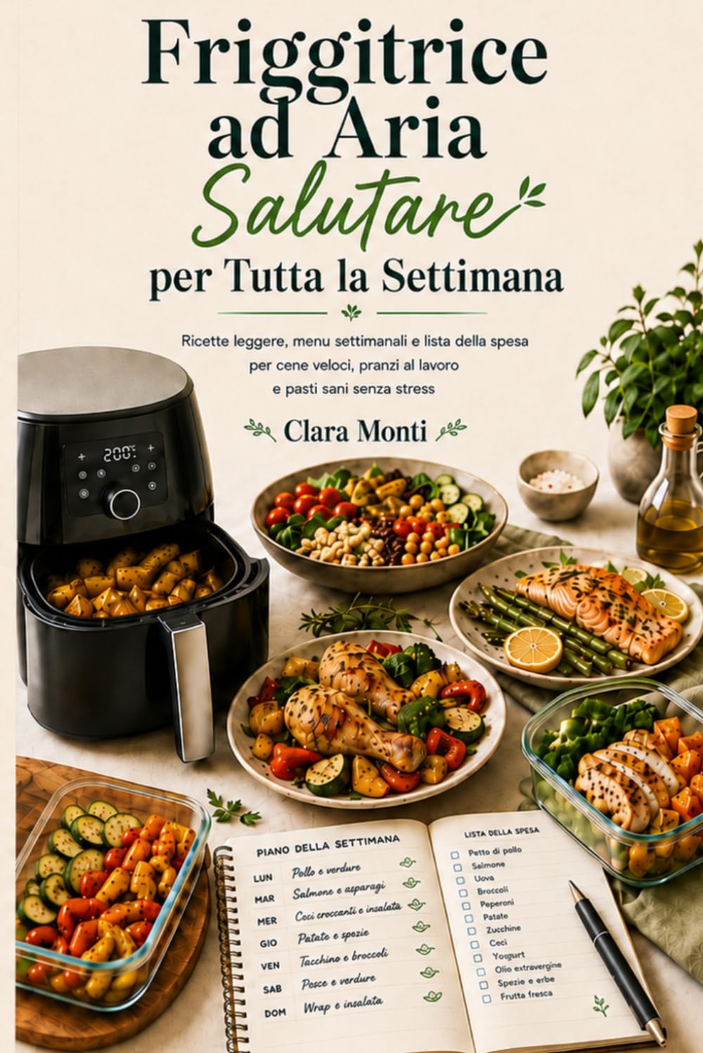 Friggitrice ad Aria Salutare per Tutta la Settimana: Ricette leggere, menu settimanali e lista della spesa per cene veloci, pranzi al lavoro e pasti sani senza stress