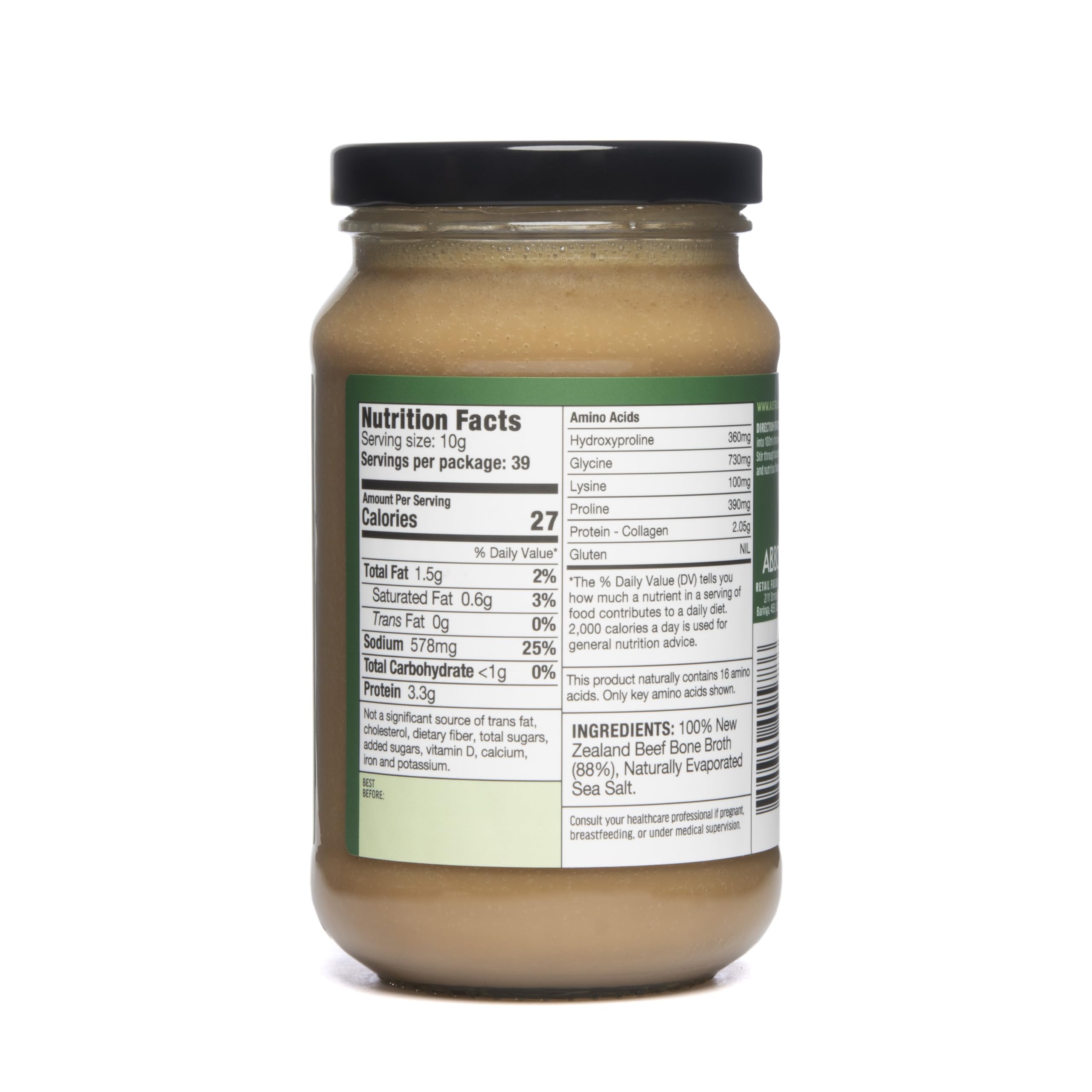 ABBCo Beef Bone Broth Concentrate, Made with New Zealand Beef, Halal, Savoury Cooking Stock Base for Soups, Gravies & Sauces, Just Add Hot Water.