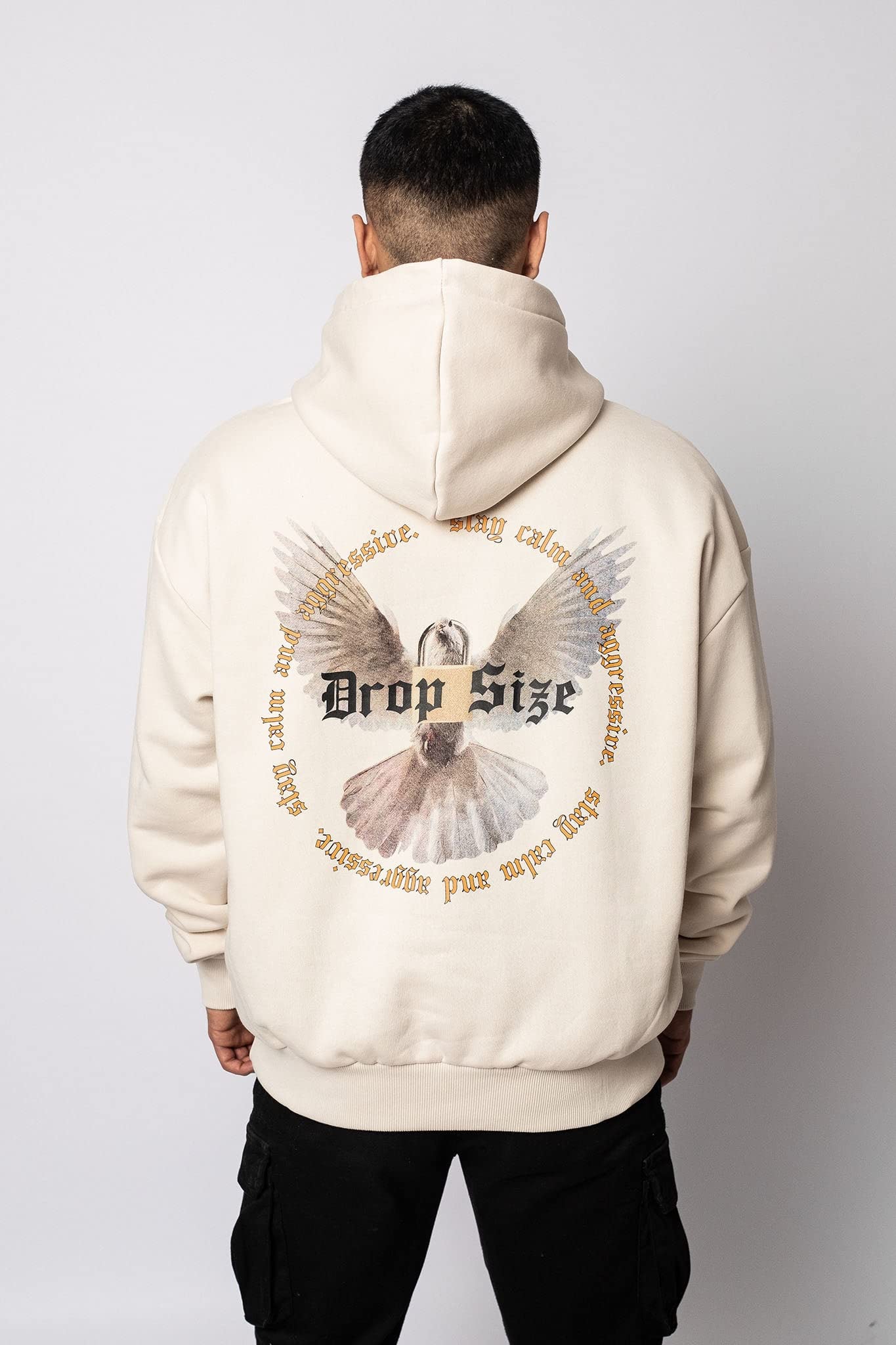 Dropsize Heavy Oversize White Dove 2.0 Coconut Milk, Urban Streetwear Oversize Maglione oversize Cotone 360 GSM con cappuccio da uomo