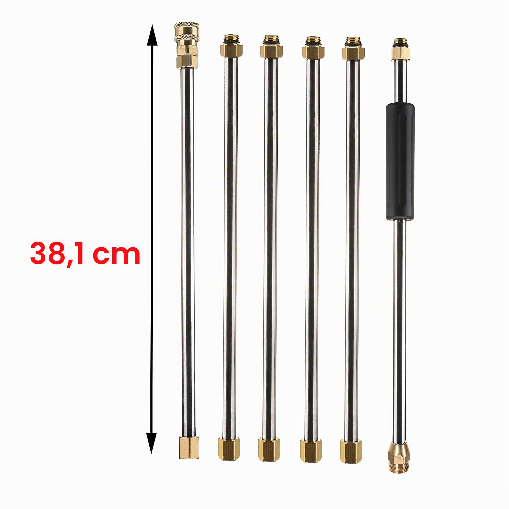 Tool Daily Rallonge de Lance pour Nettoyeur Haute Pression 90 Pouces(2,3 m) | Lance d'Extension Haute Pression avec Raccord Rapide 1/4", M22 14 mm, 280 bar (4000 PSI)