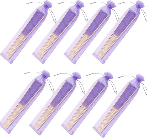 Miniatura 9 de 50 abanicos de mano de seda imitada, tela de seda de bambú, abanicos plegados de mano, accesorios de baile nupcial, regalos de iglesia, boda,