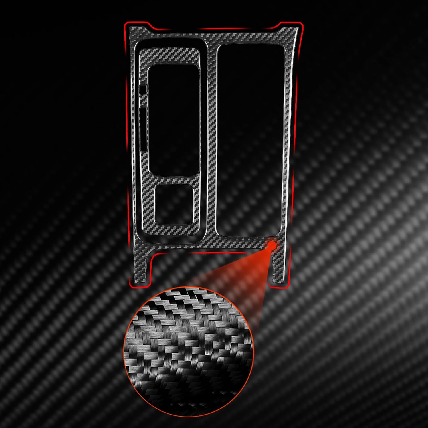 NVCNX Real Premium Carbon Fiber Compatible with Ford Escape 2017 2018 2019 S SE SEL Titanium Car Center Console Gear Shift Panel Cover Interior Trim Kit Accessories 2PCS Black