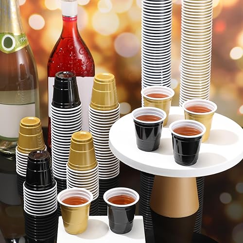 Miniatura 4 de Dandat Paquete de 200 vasos de plástico de 2 onzas, vasos de plástico desechables para barbacoa, fiesta de Navidad, degustaciones, muestras de