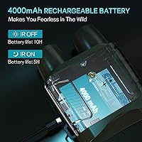 Vista 7 de Gafas de visión nocturna, prismáticos Profey 4K de visión nocturna para adultos, gafas de visión nocturna recargables para caza y seguridad, tarjeta