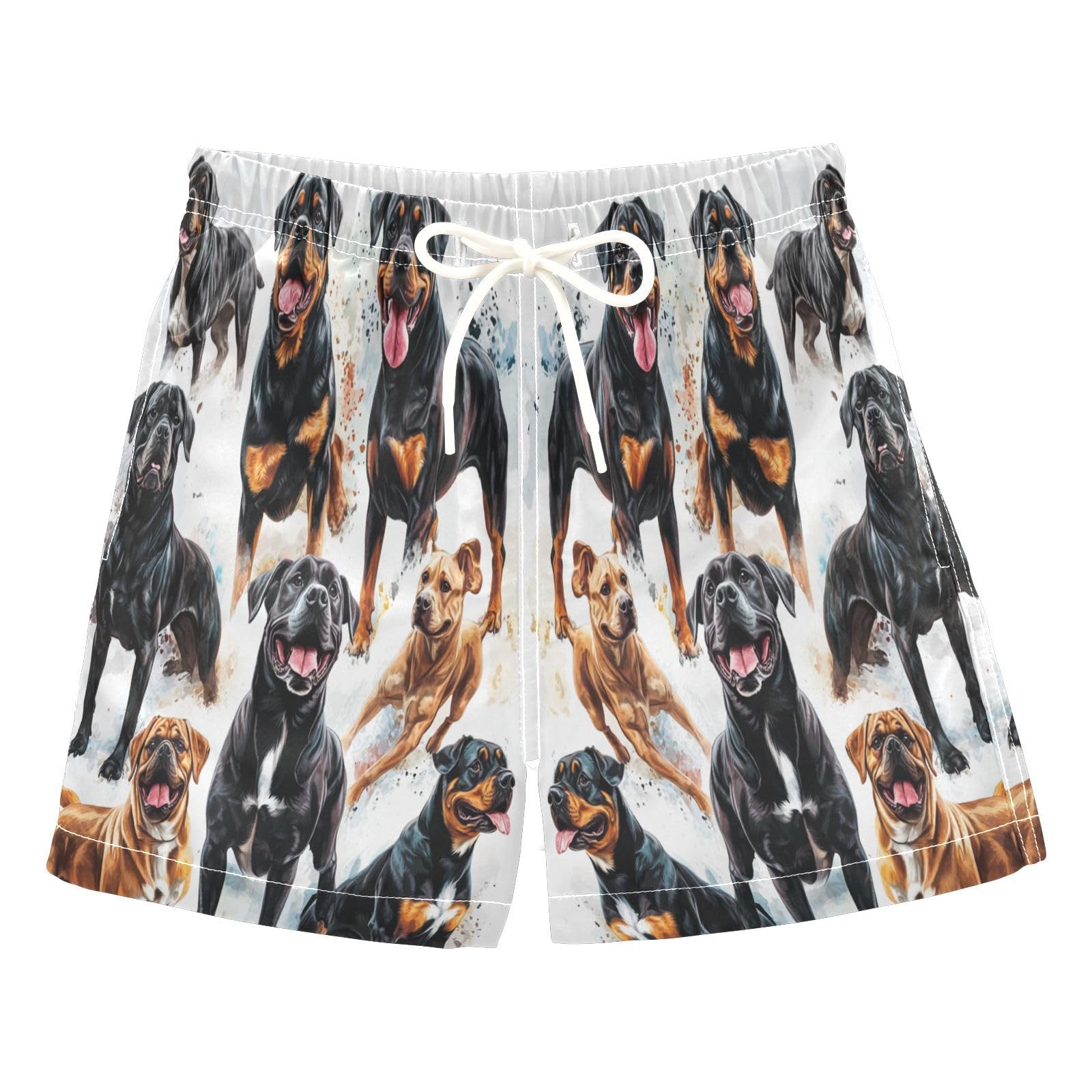 Jucciaco Boys Beach Board Shorts Watercolor Shepherd Dog Quick Dry Swim Trunk Swimwear for Kids Multicolor