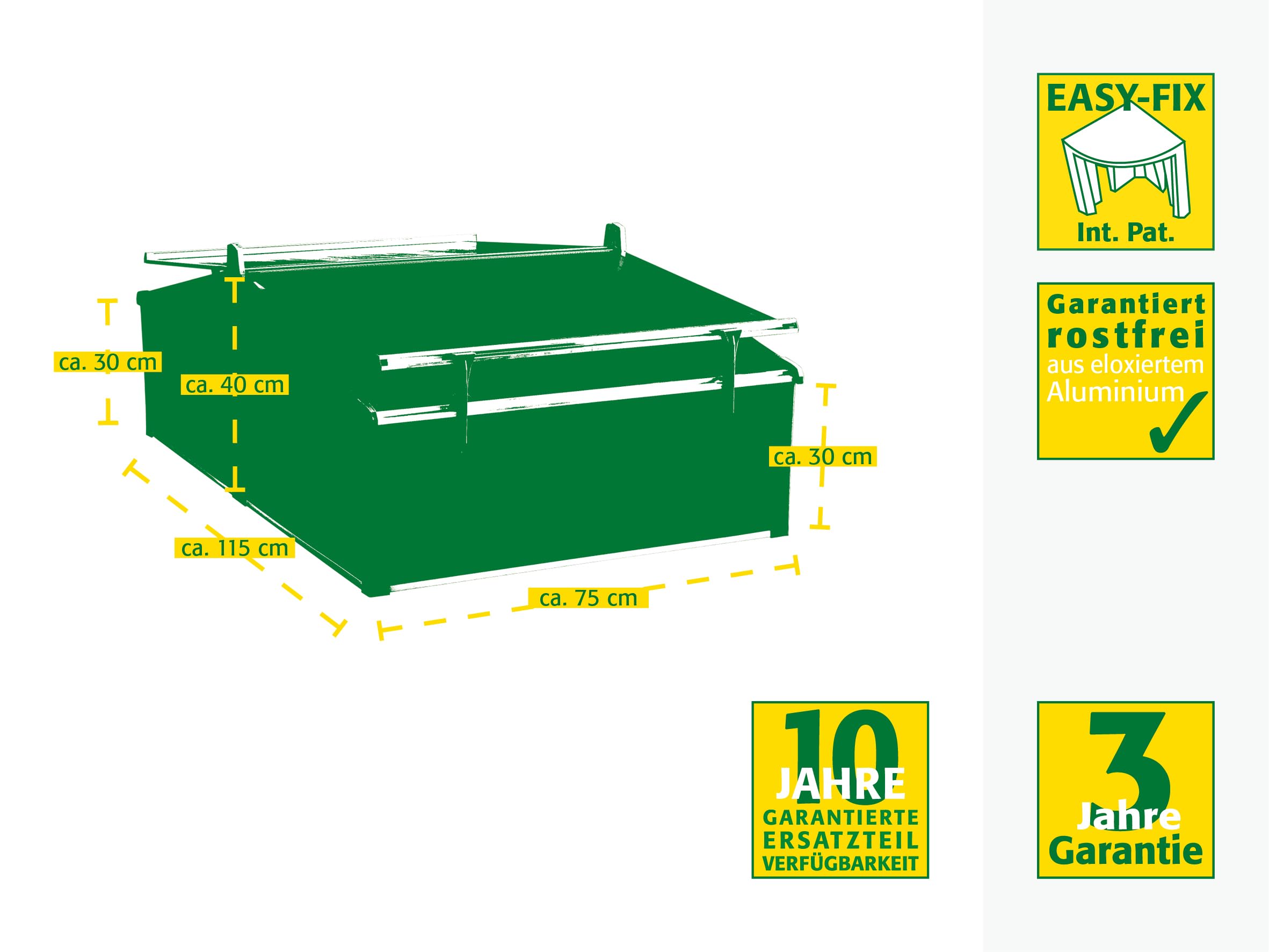 JUWEL 20222 Easy FIX 120/80 Serre thermique (pour plate-bande surélevée à cadre de palette 120 x 80 cm, profilés en aluminium inoxydable, 2 fenêtres avec protection contre le vent, plaques alvéolaires