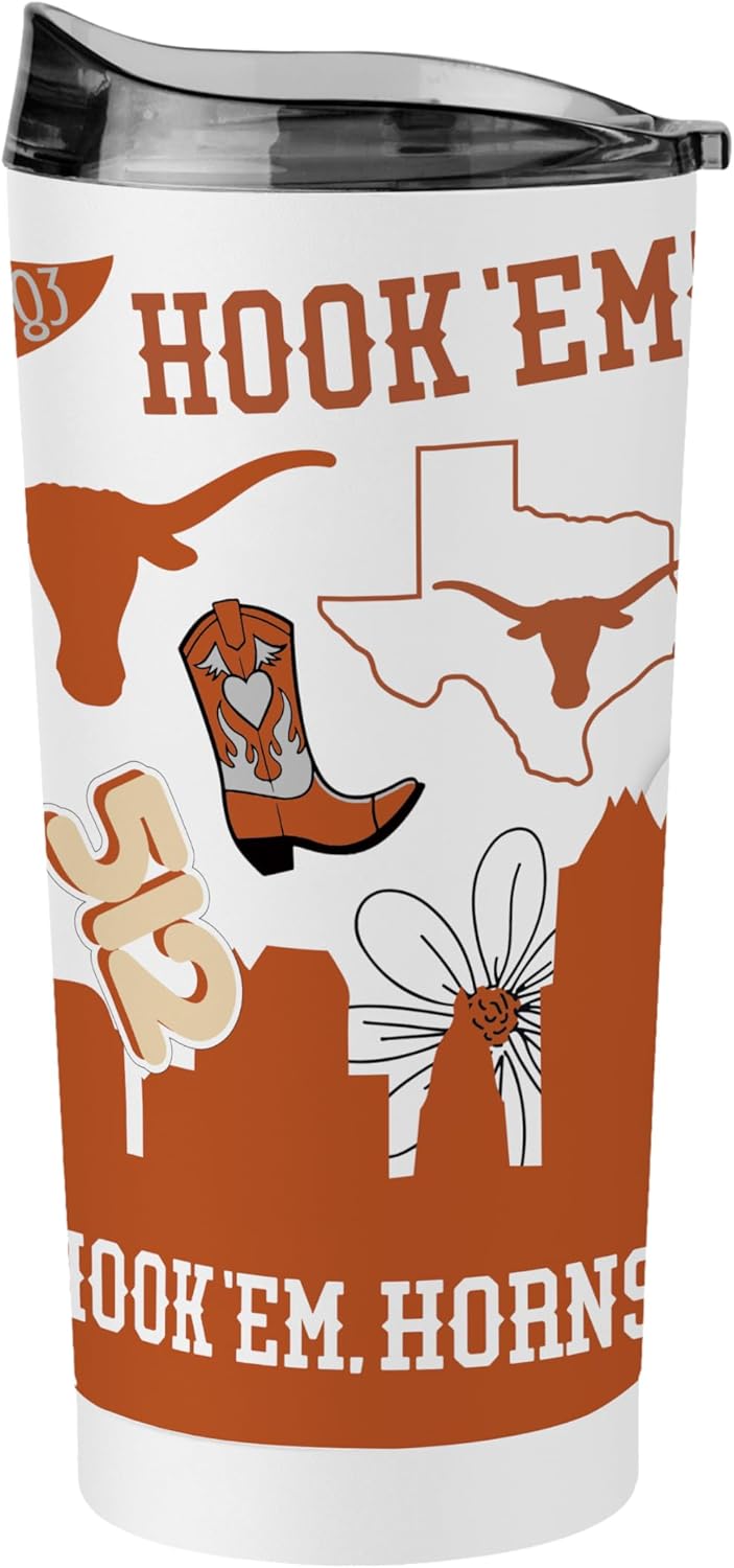 Logo Brands NCAA Native Icons 20 oz Stainless Steel Tumbler – Double Wall Vacuum Insulated