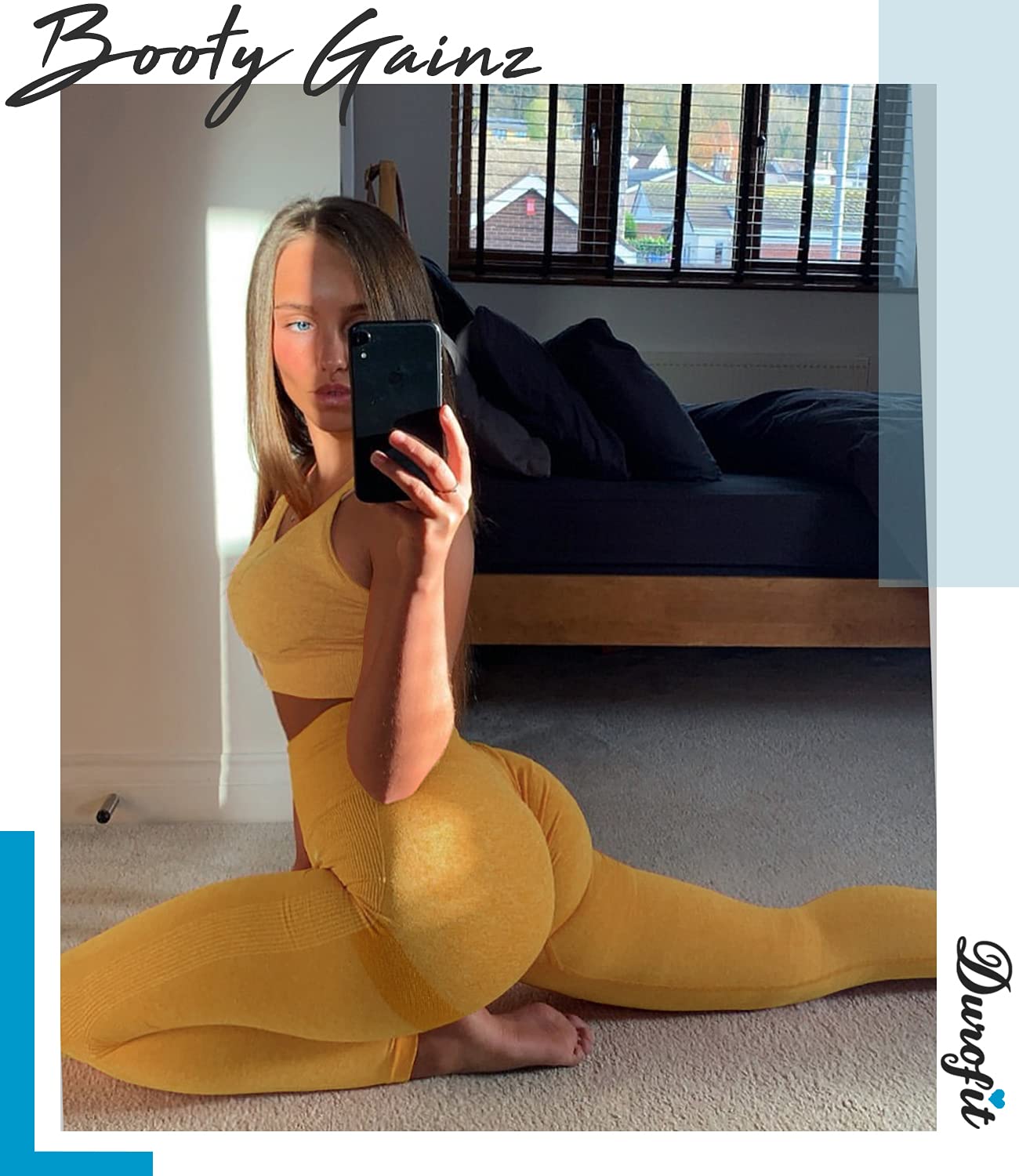 DUROFIT Leggins Donna Push up Leggings Sportivi Vita Alta Anticellulite Pantaloni Palestra per Fitness Yoga Pant