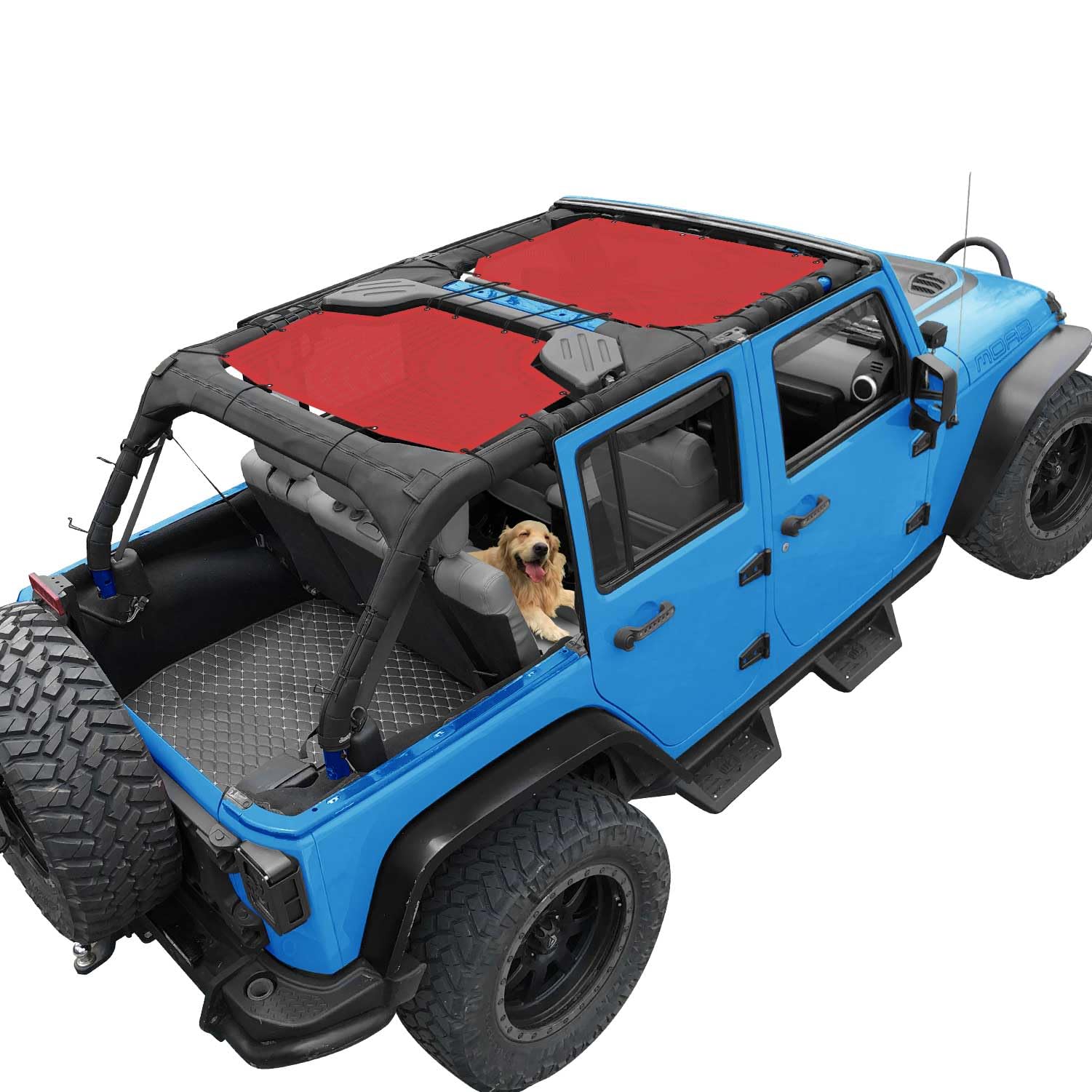 JK Sun Shade Top Compatible with Jeep Wrangler Sunshade, Cherry Red