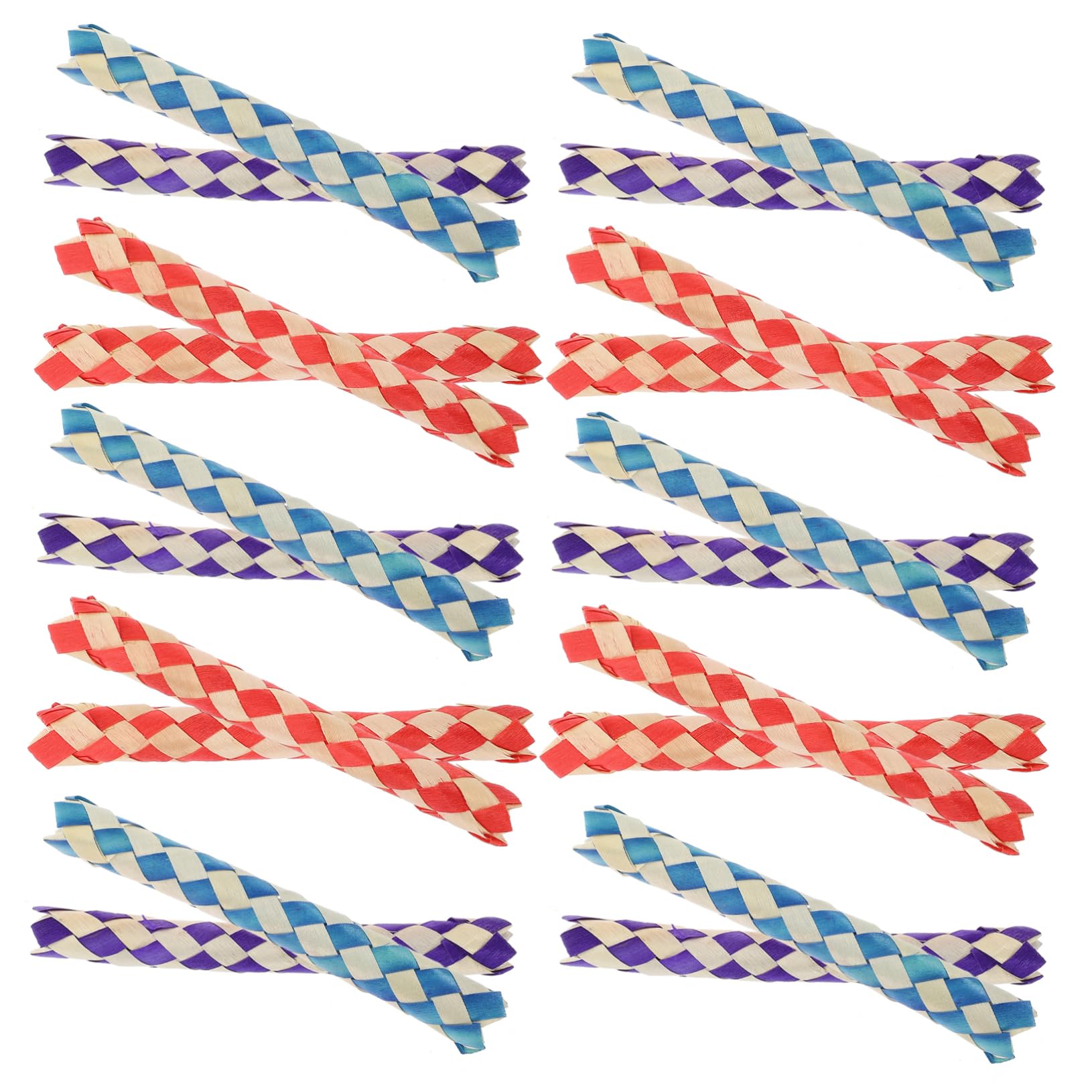 YARNOW 24pcs Parrot Gnawing Braided Tube Birthday Party Favor Pinata Filler Finger Trap (24 Pack) Parrot Bird Piñata Present Party Favors Bird Chewing