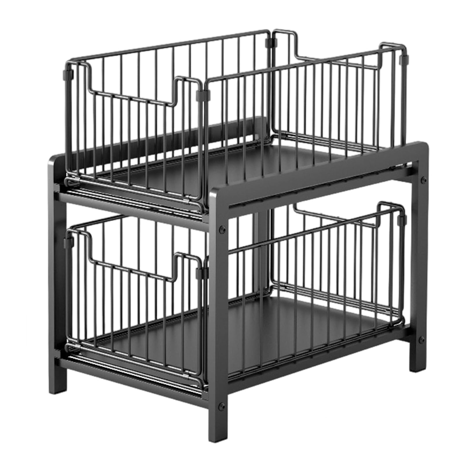 TFAOYS Easy Assembly Below Basin Slide Out Shelf 2 Layer Customizable Rack for Neat Area Heavy Duty Shelf