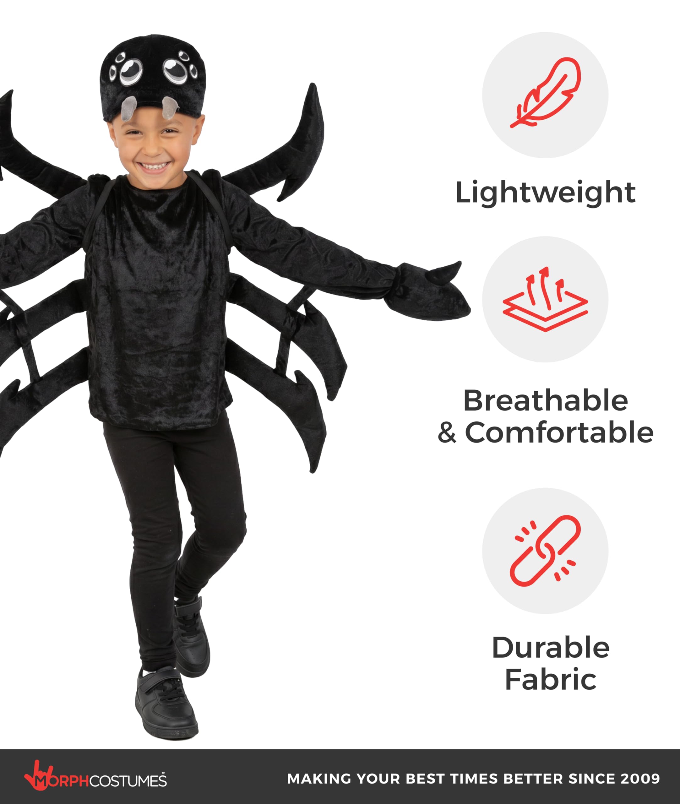 Morph Deguisement Araignee Enfant, Déguisement Araignée Enfant, Déguisement Nature, Costume Insecte, Deguisement Araignee Garcon, Costume Halloween Garcon, Carnaval