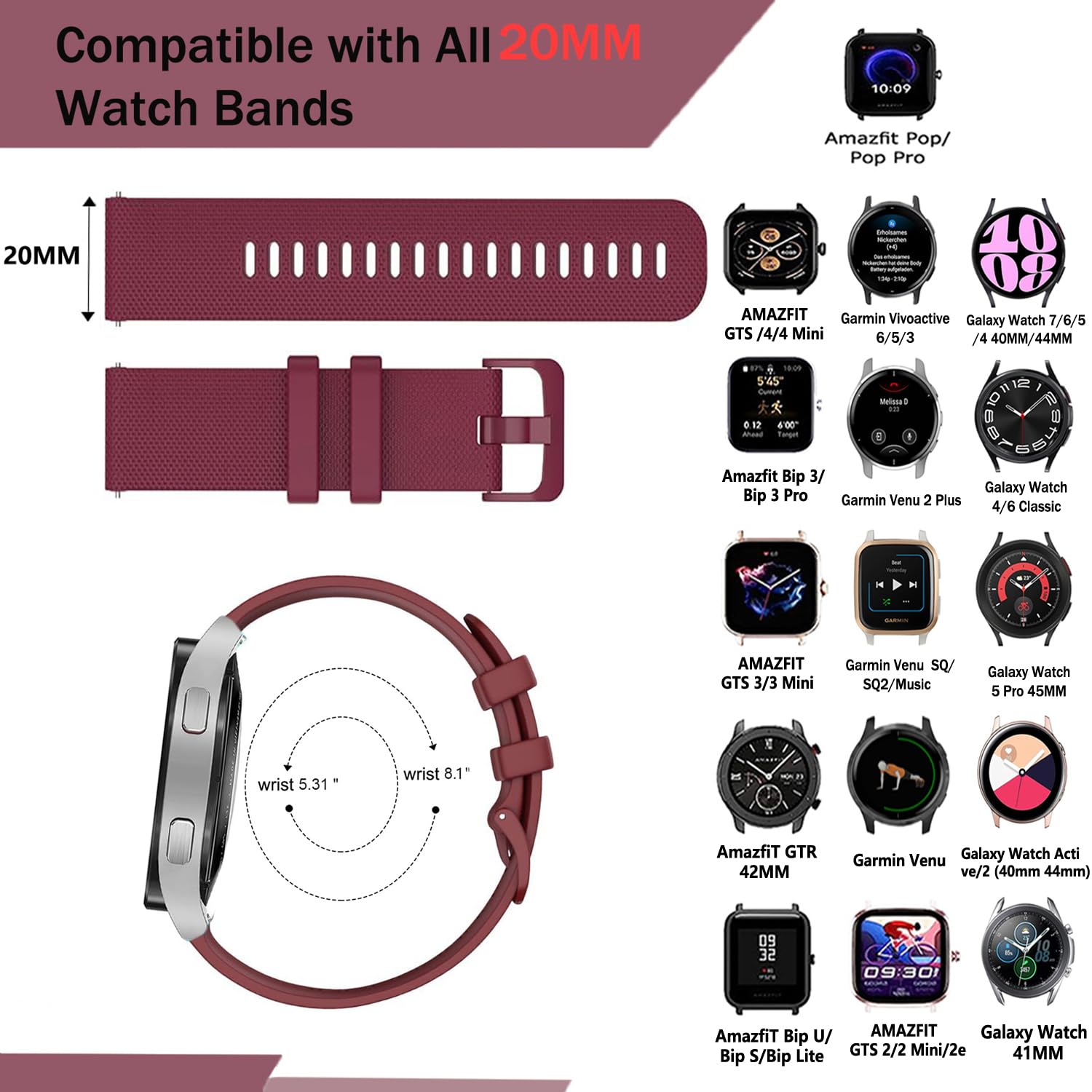 18 mm, 20 mm, 22 mm, pasek silikonowy Garmin Quick Release, zamiennik dla kobiet i mężczyzn