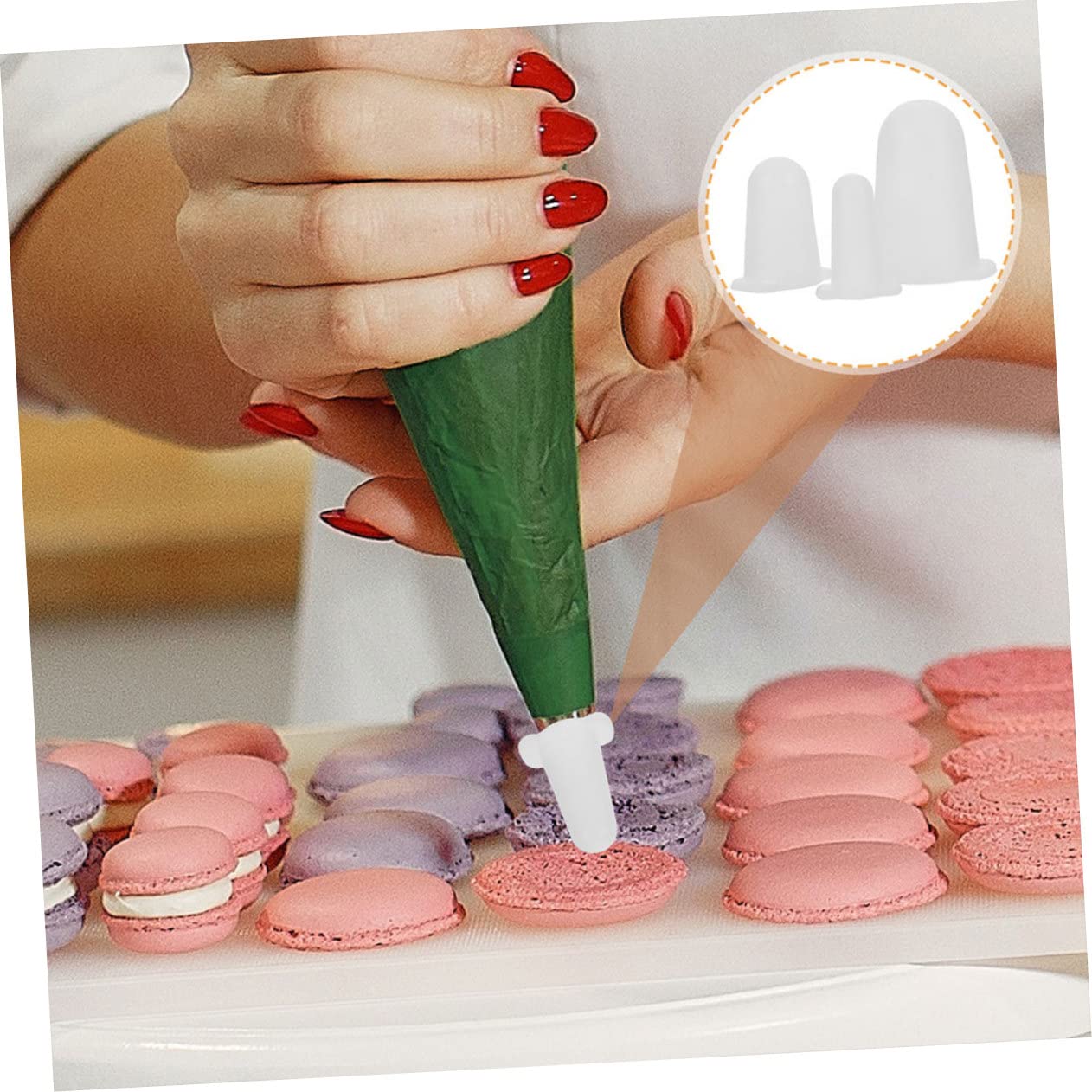 Hemobllo Couvercles de Buses de Tuyauterie en Silicone pour Protections de Douilles à Pâtisserie, 6 Pièces, Capuchon pour Douille à Gâteaux