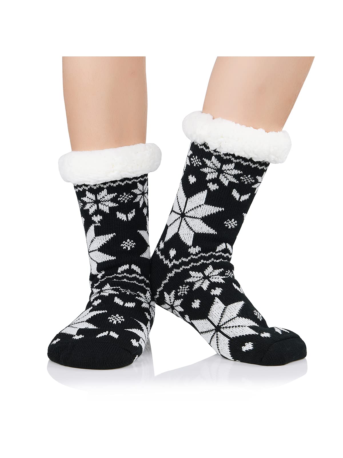 Anti Slip Slipper Socks With Grip Women Fluffy Socks Fuzzy Socks Cozy Socks For Christmas Winter Women's Socks