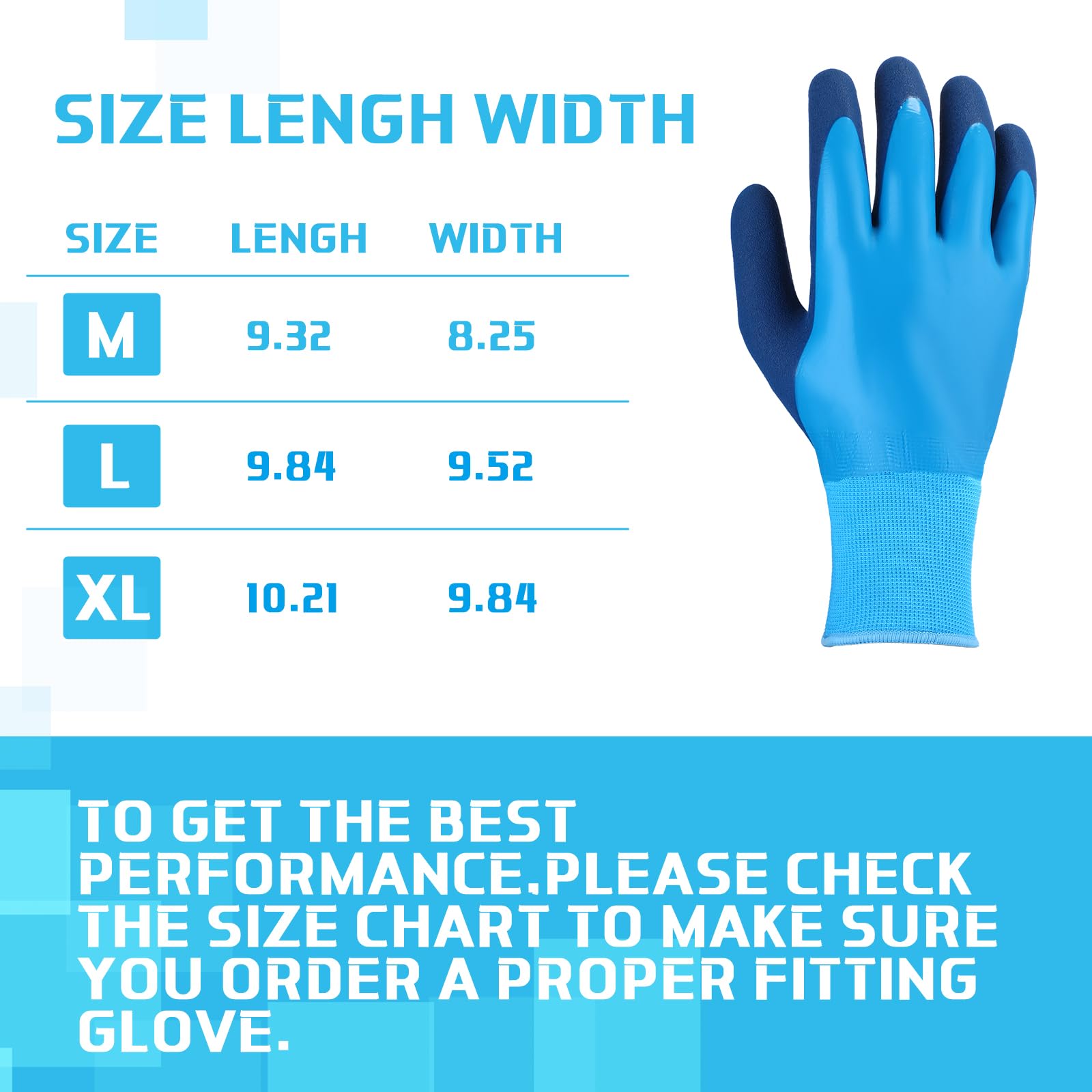 Handepo Guantes de trabajo de invierno para hombres y mujeres, impermeables, térmicos, para trabajar bajo cero pesca en hielo, color azul