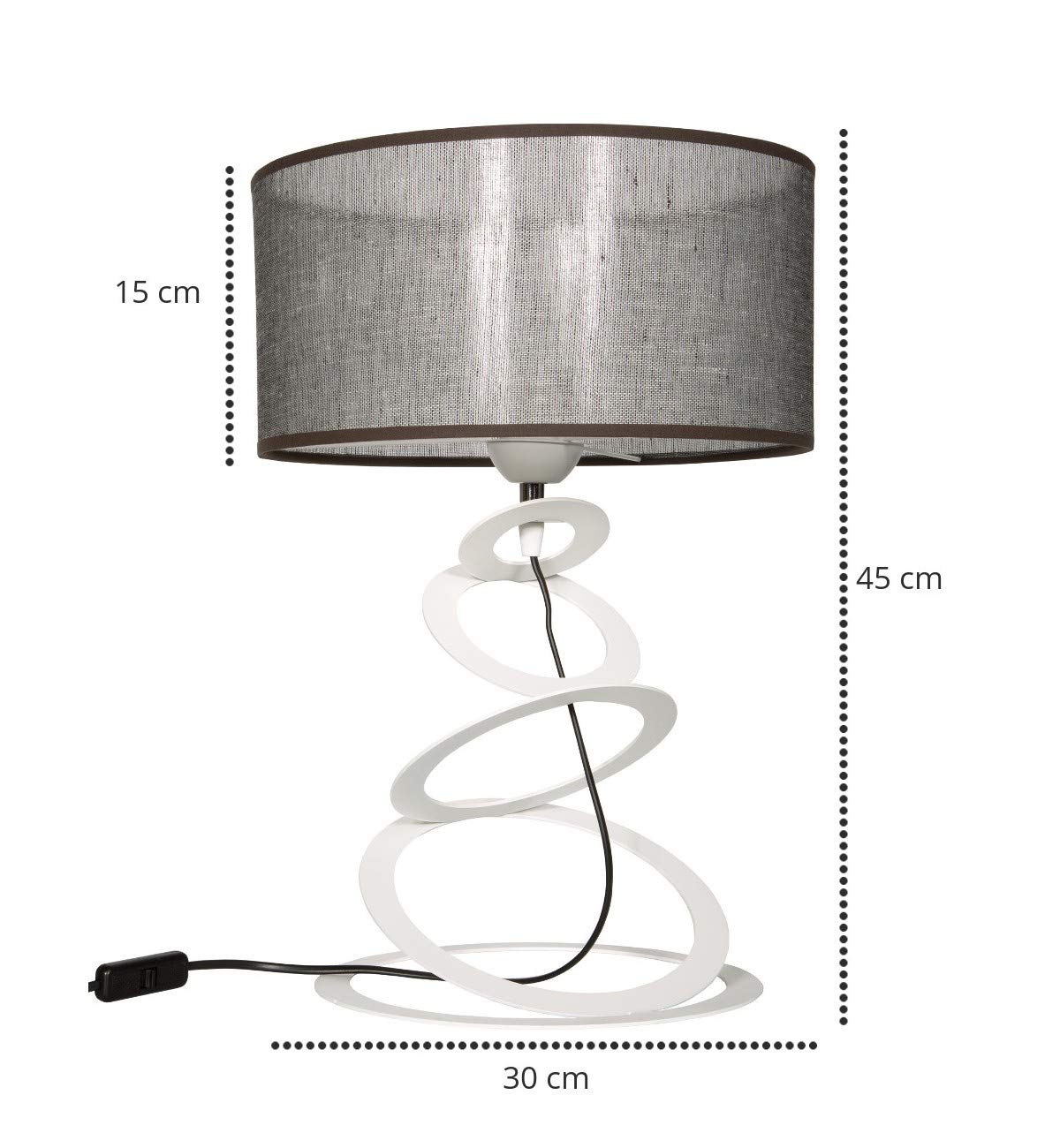 FNBR Lampada Da Comodino LED Design Oro E Verde Con Paralume Opaco - Abat-jour Camera Da Letto Con Lampadina Inclusa