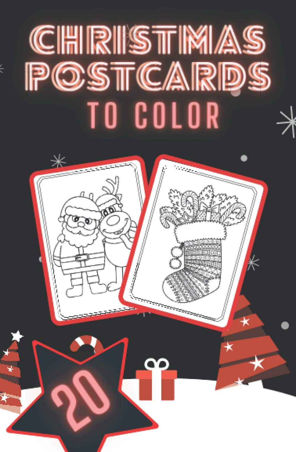 Christmas Postcards to Color: Gift for Family and Friends | Handmade Tear-Out Coloring Cards | Create Your Own Blessings | Book for Adults and Kids