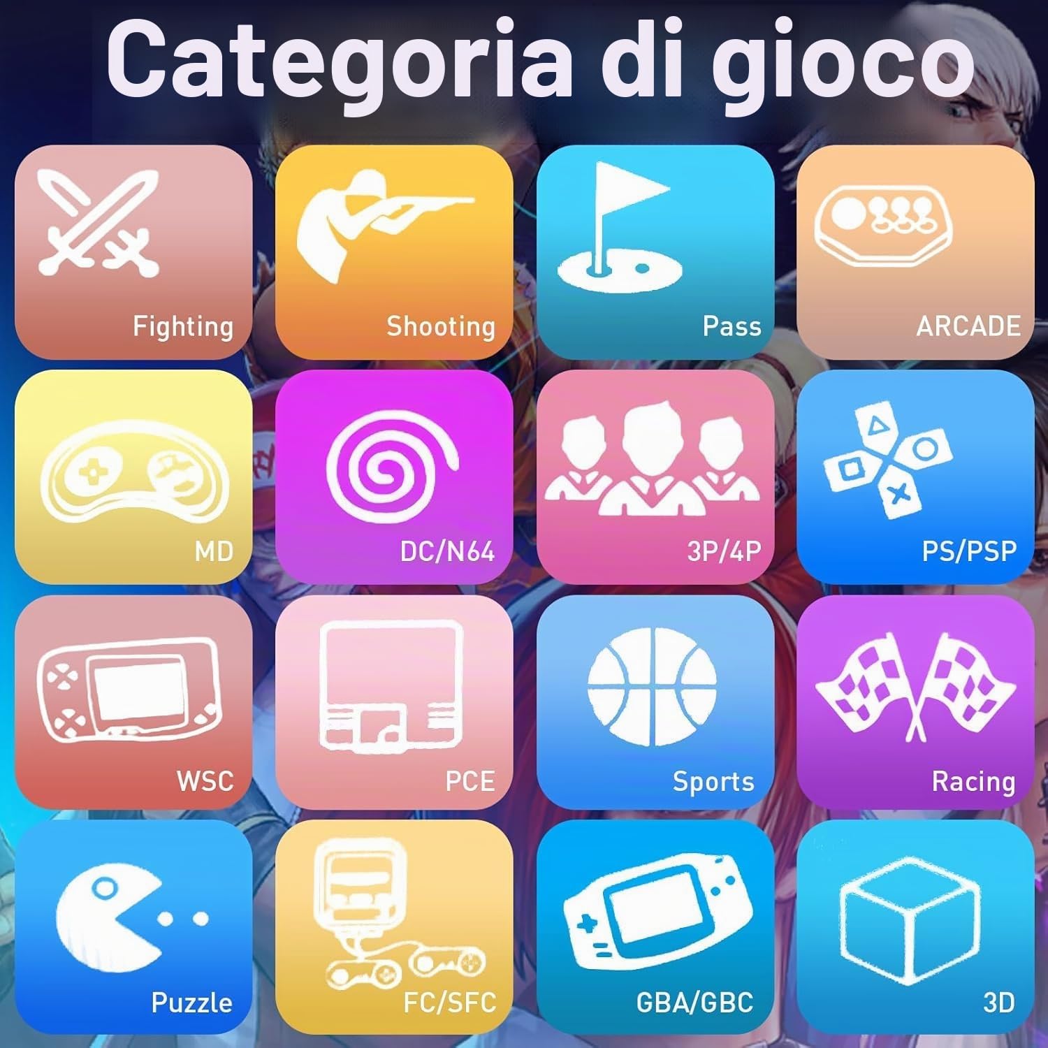 Console arcade migliorata 2026, Pandora Box, giochi di download WiFi, giochi integrati da 36.800 giochi, simulatori PSP/DC/N64, gioco 3D, uscita HDMI 4K, adatta per TV/PC/proiettore, scheda TF da 256