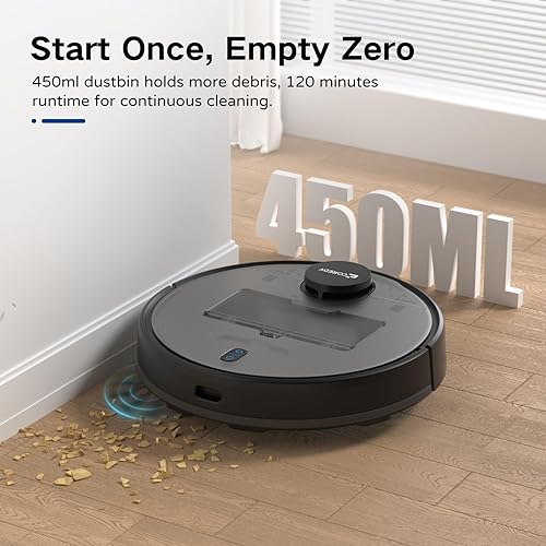 Miniatura 5 de Coredy SL200 Robot aspirador, navegación láser inteligente, prevención de obstáculos de tecnología reactiva, succión fuerte de 2600 Pa, aspiradora