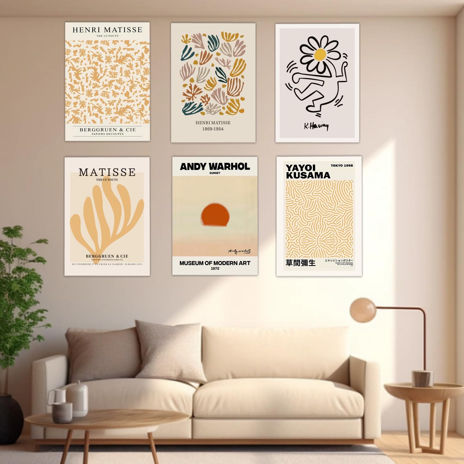 LOZULO Yellow Abstract Wall Art Posters for Bedroom Living Room Accessories,Bathroom Canvas Wall Art 8x10 Unframed Wall Art Decor Pictures Aesthetic Artwork Poster Prints for Wall - Image 2