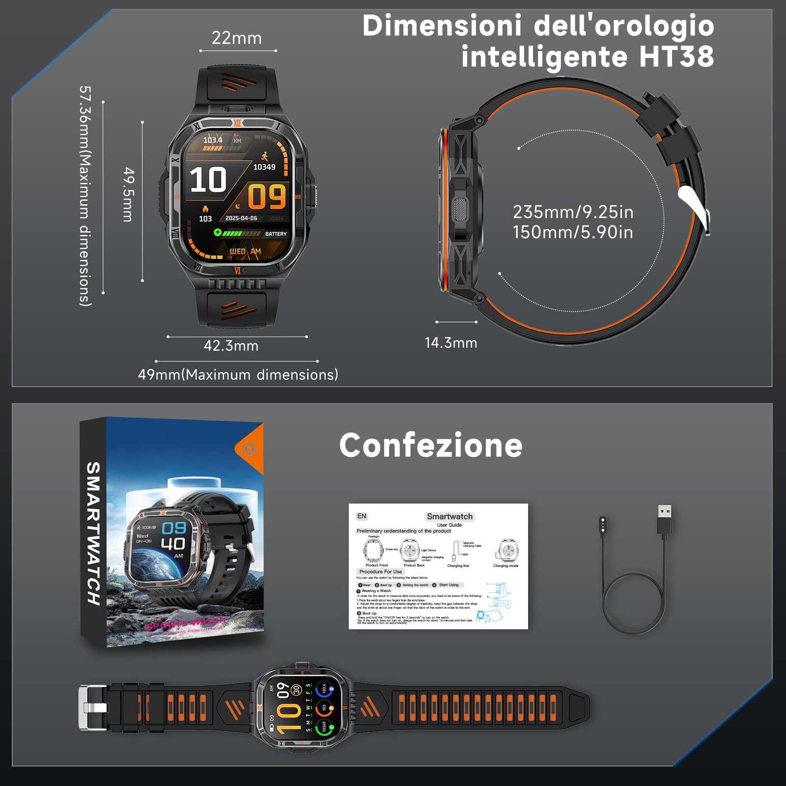 Smartwatch Uomo Militare con AI-GPT, 1100mAh Batteria, 2,01" Orologio Uomo | Chiamata Bluetooth, Torcia LED, Bussola, 110+ Sport, IP68, Frequenza Cardiaca, Sonno, compatibile con Android e iOS